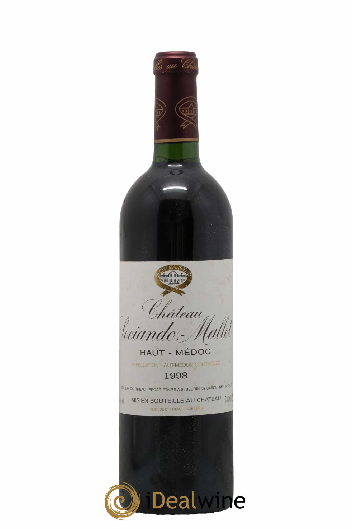 Château Sociando Mallet 1998 - Lot de 1 bouteille - 0
