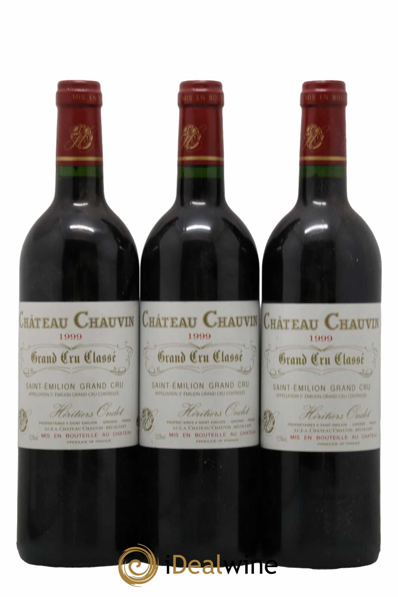 Château Chauvin Grand Cru Classé 1999 - Lot de 3 bouteilles - 0