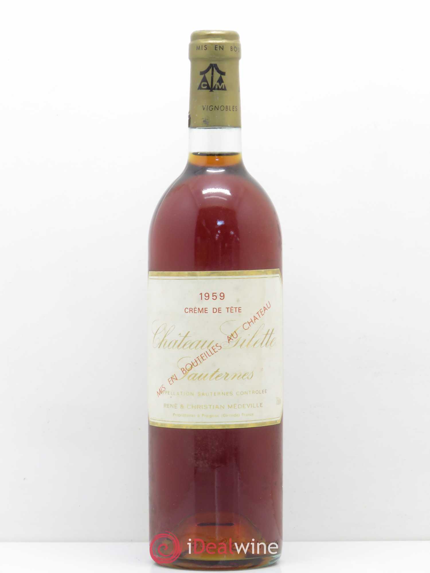 Château Gilette - Crème de Tête 1959 - Lotto di 1 bottiglia - 0