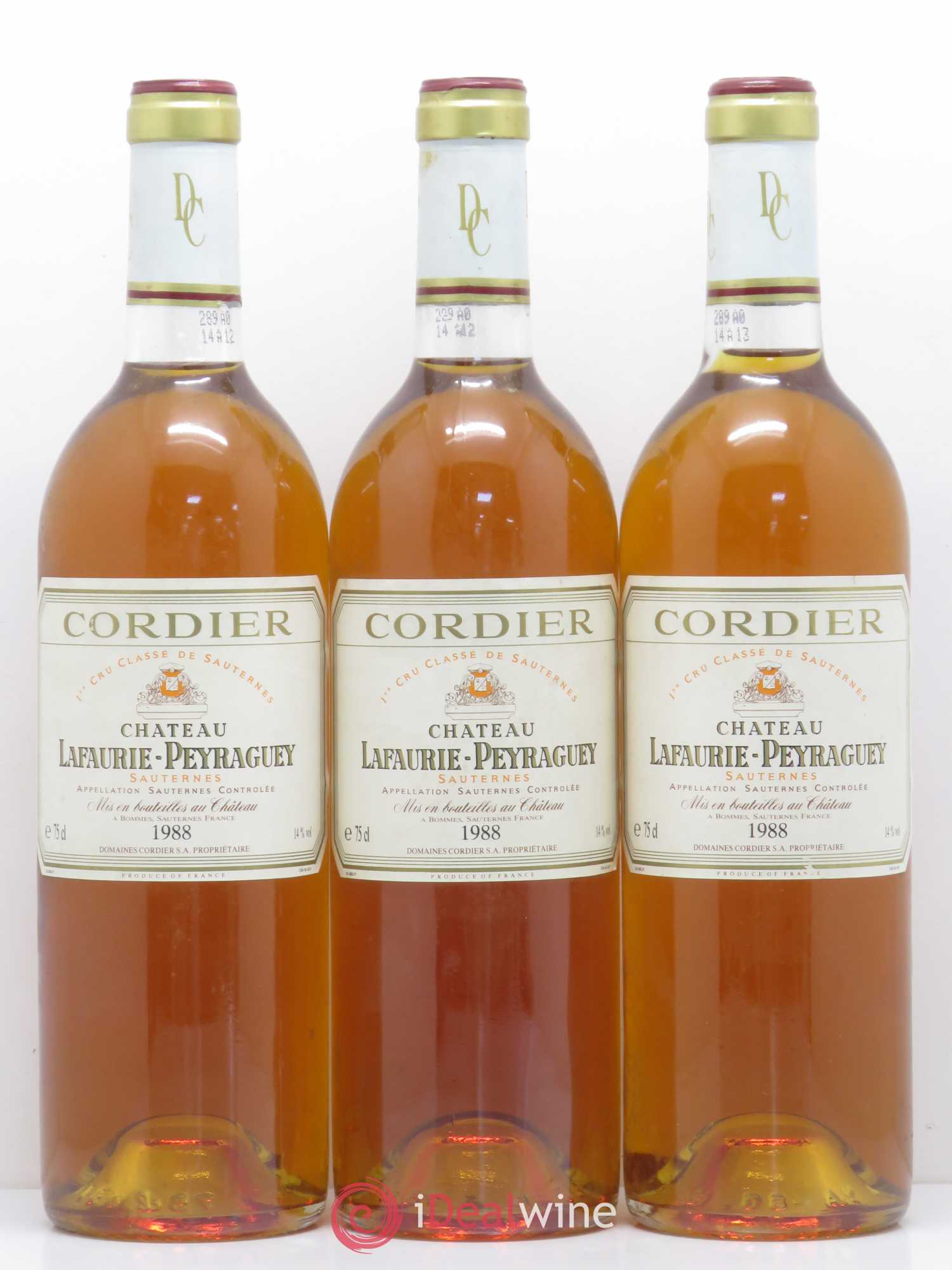 Château Lafaurie-Peyraguey 1er Grand Cru Classé 1988 - Lotto di 3 bottiglie - 0
