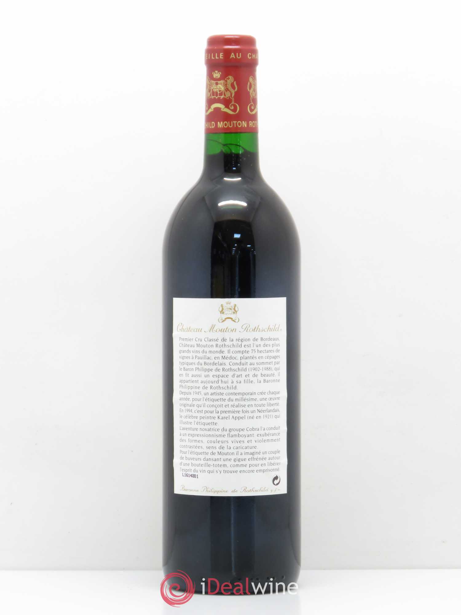 Château Mouton Rothschild 1er Grand Cru Classé 1994 - Lot de 1 bouteille - 1