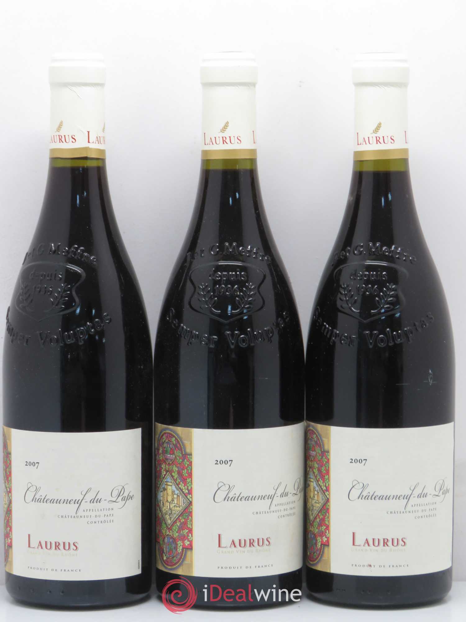 Châteauneuf-du-Pape Gabriel Meffre Laurus (sans prix de réserve) 2007 - Posten von 3 Flaschen - 0