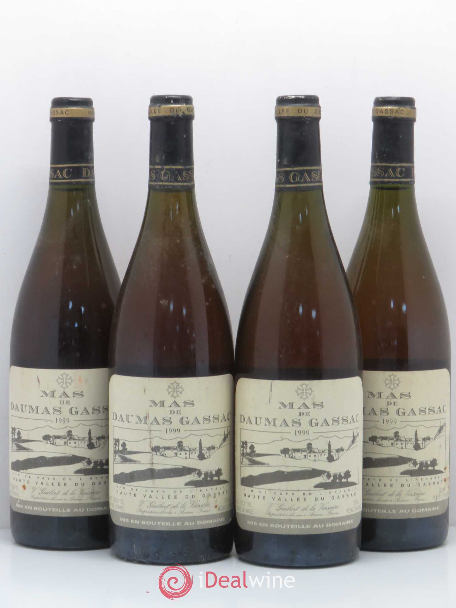 Saint-Guilhem-le-Désert - Cité d'Aniane Mas Daumas Gassac Famille Guibert de La Vaissière 1999 - Lot de 4 bouteilles - 0