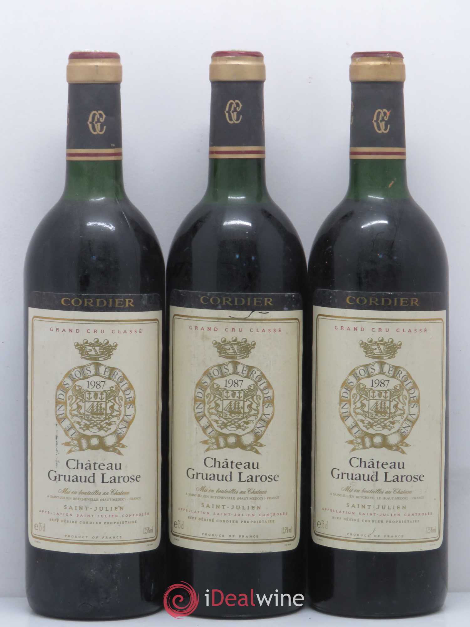 Château Gruaud Larose 2ème Grand Cru Classé 1987 - Lot de 3 bouteilles - 0