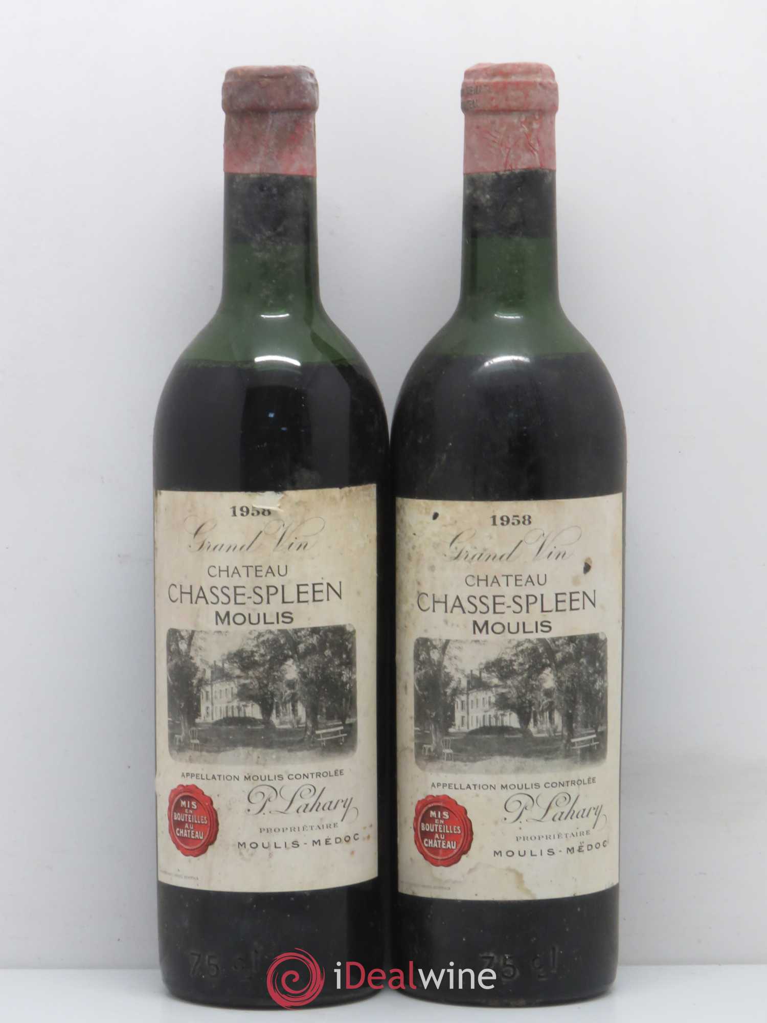 Château Chasse Spleen 1958 - Lot de 2 bouteilles - 0