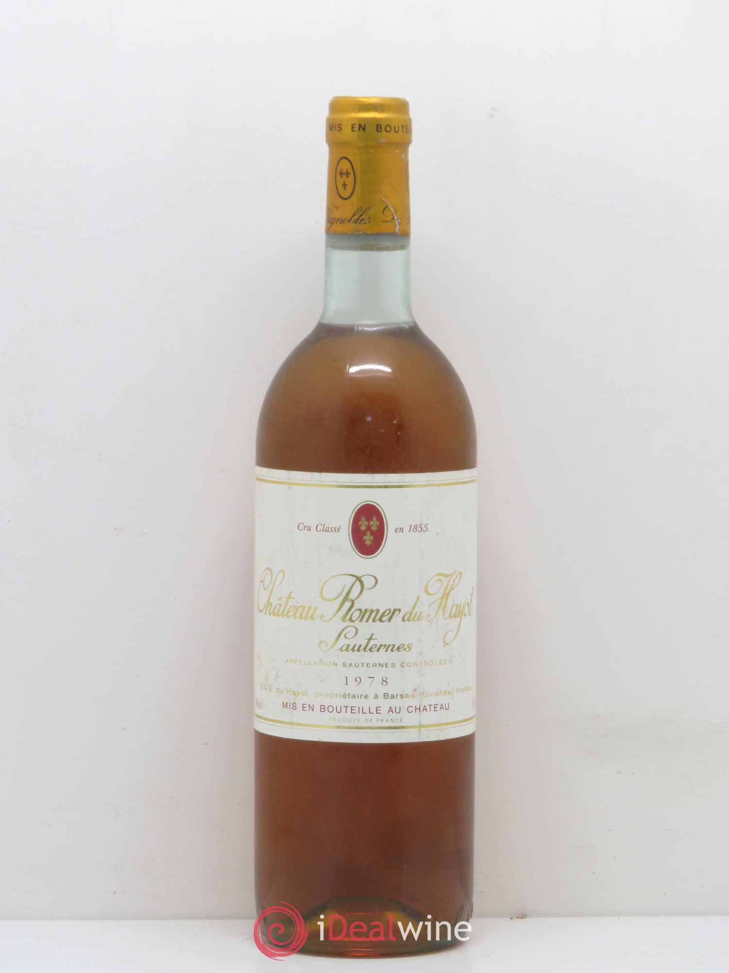 Château Romer du Hayot 2ème Grand Cru Classé 1978 - Lotto di 1 bottiglia - 0