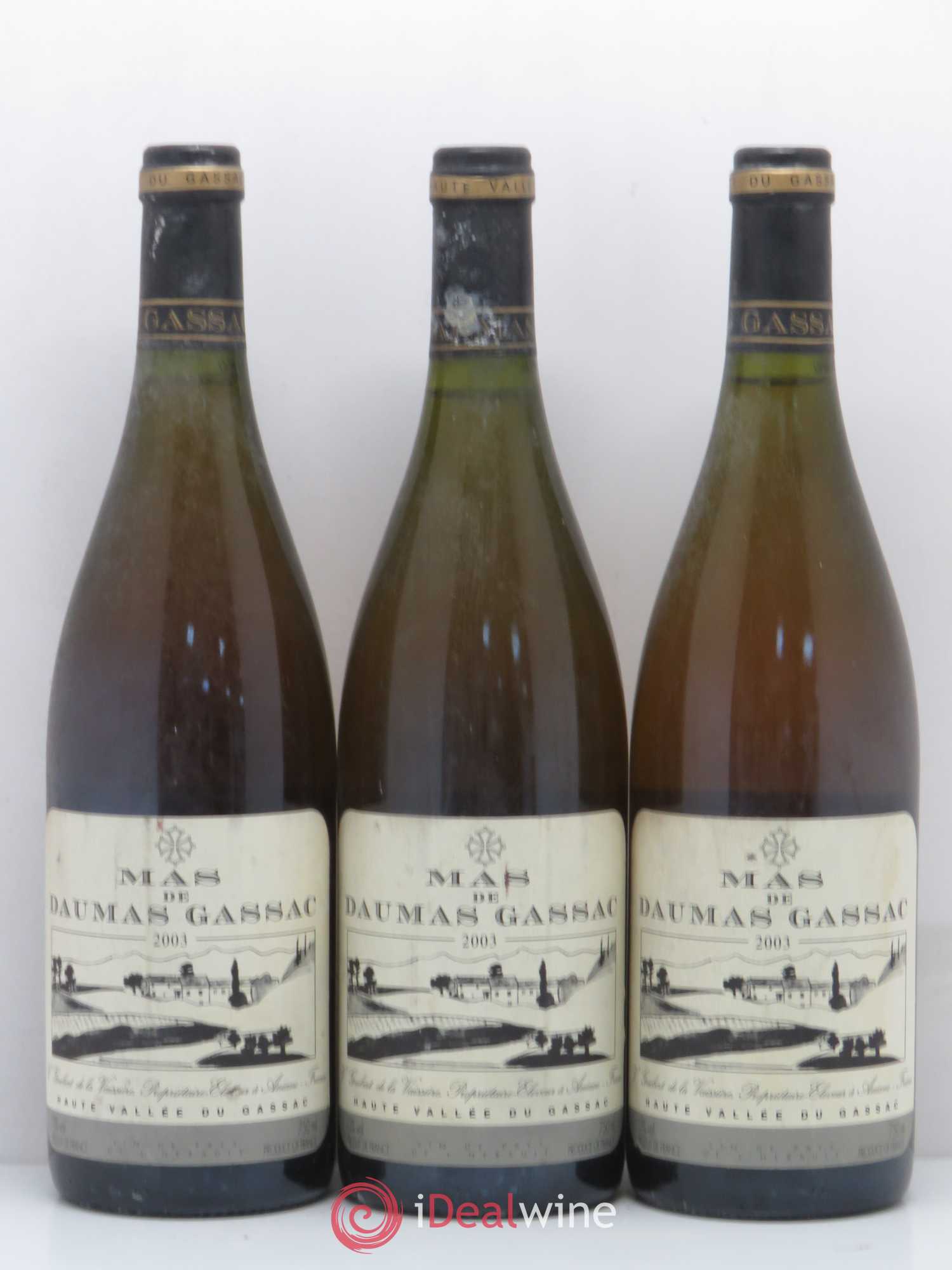 Saint-Guilhem-le-Désert - Cité d'Aniane Mas Daumas Gassac Famille Guibert de La Vaissière 2003 - Lot de 3 bouteilles - 0
