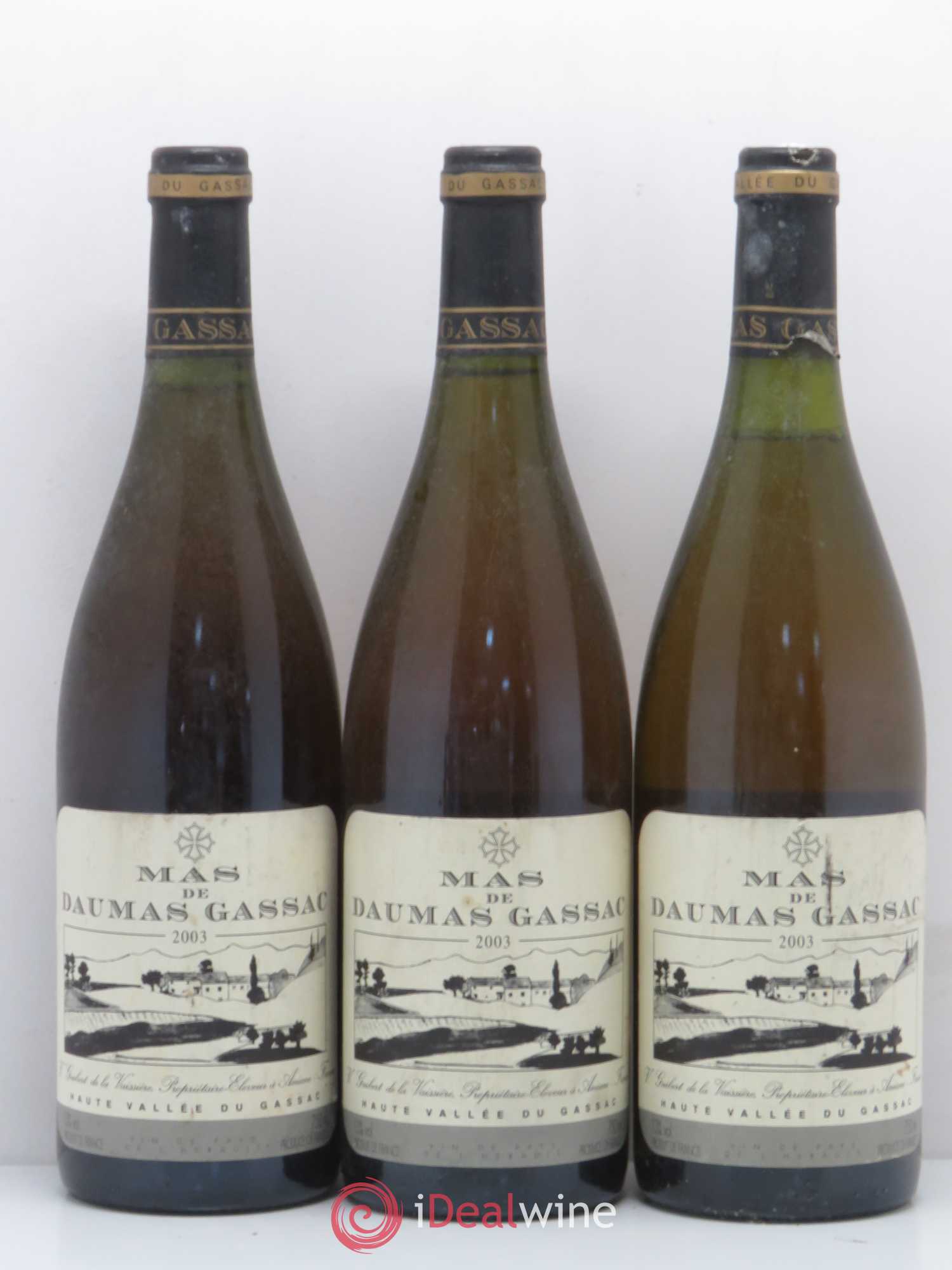 Saint-Guilhem-le-Désert - Cité d'Aniane Mas Daumas Gassac Famille Guibert de La Vaissière 2003 - Lot de 3 bouteilles - 0