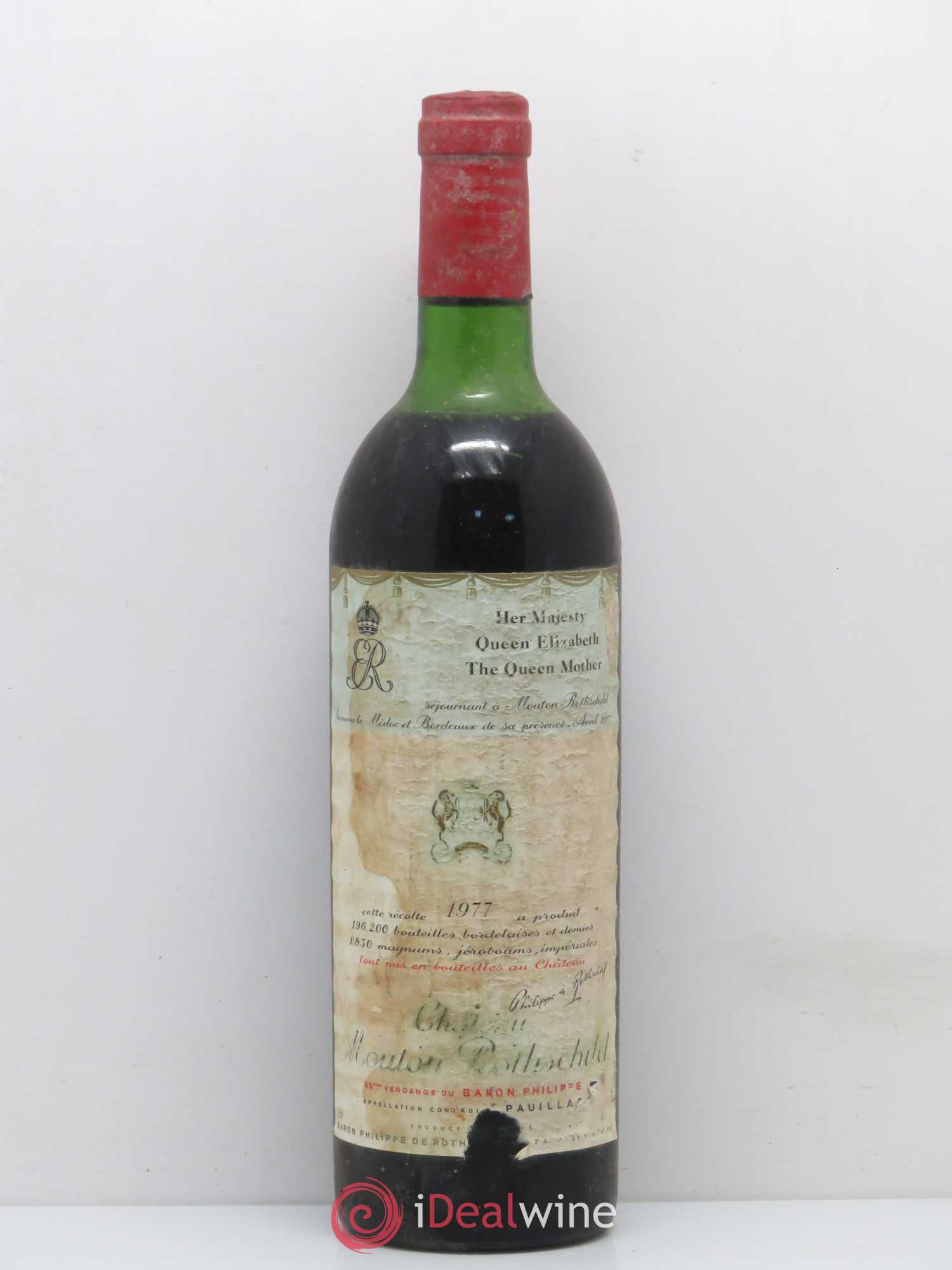 Château Mouton Rothschild 1er Grand Cru Classé 1977 - Lot de 1 bouteille - 0