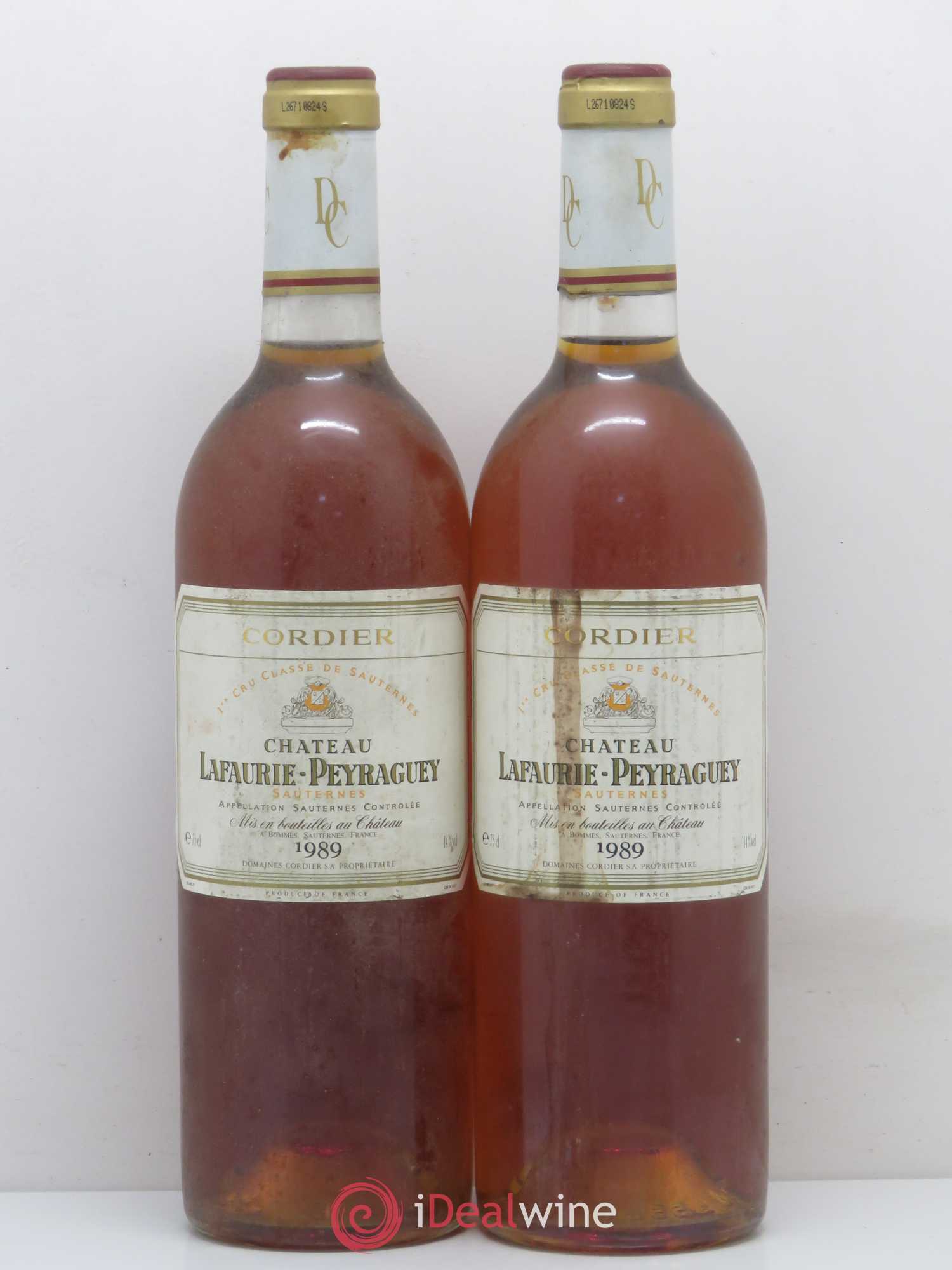 Château Lafaurie-Peyraguey 1er Grand Cru Classé 1989 - Lotto di 2 bottiglie - 0