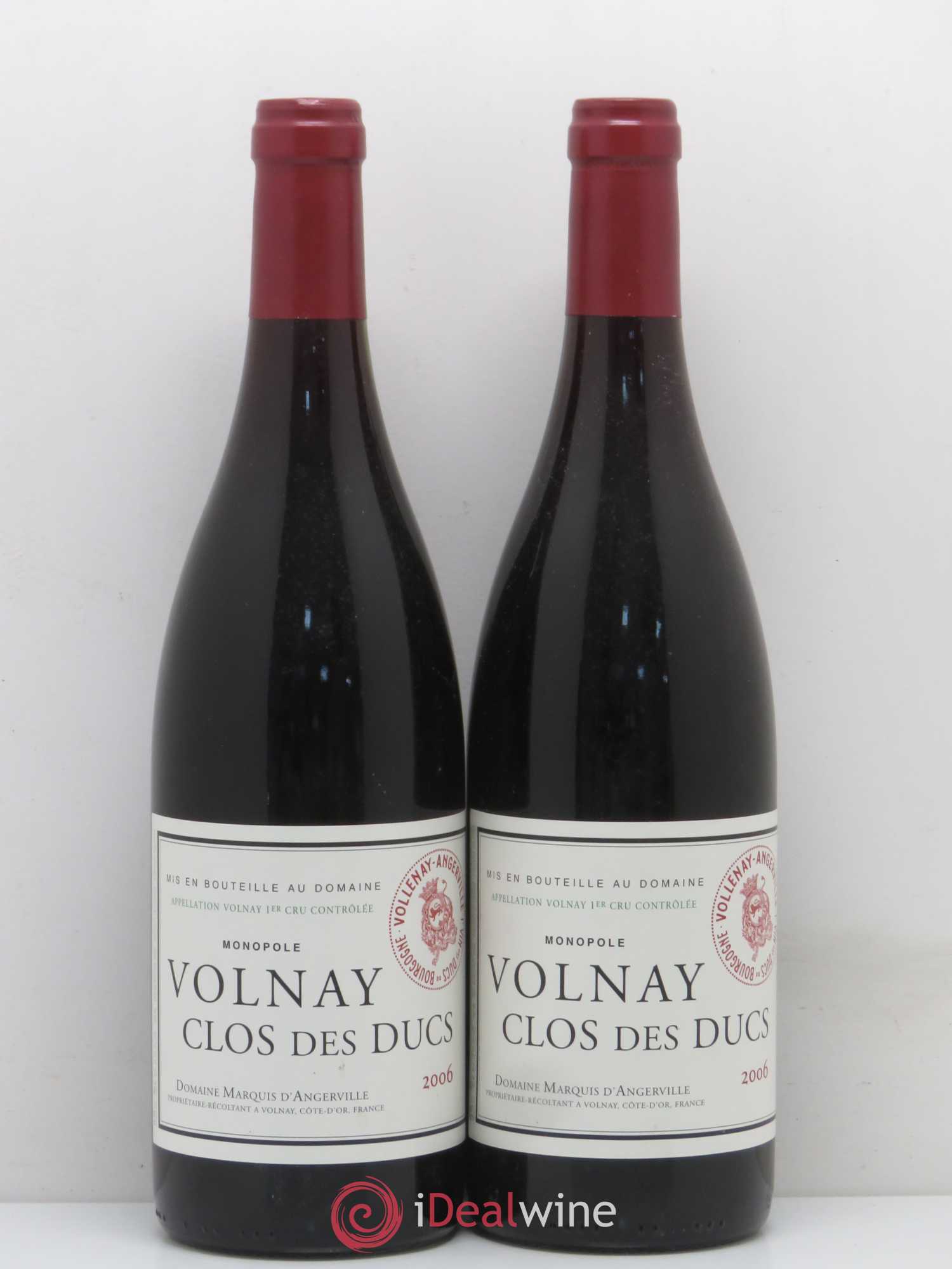 Volnay 1er Cru Clos des Ducs Marquis d'Angerville (Domaine) 2006 - Lot de 2 bouteilles - 0