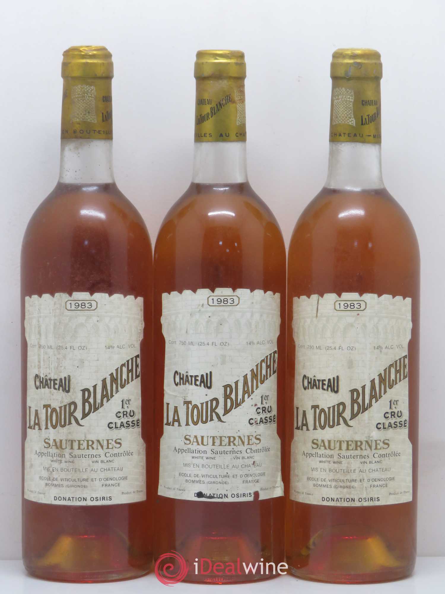 Château la Tour Blanche 1er Grand Cru Classé 1983 - Lotto di 3 bottiglie - 0