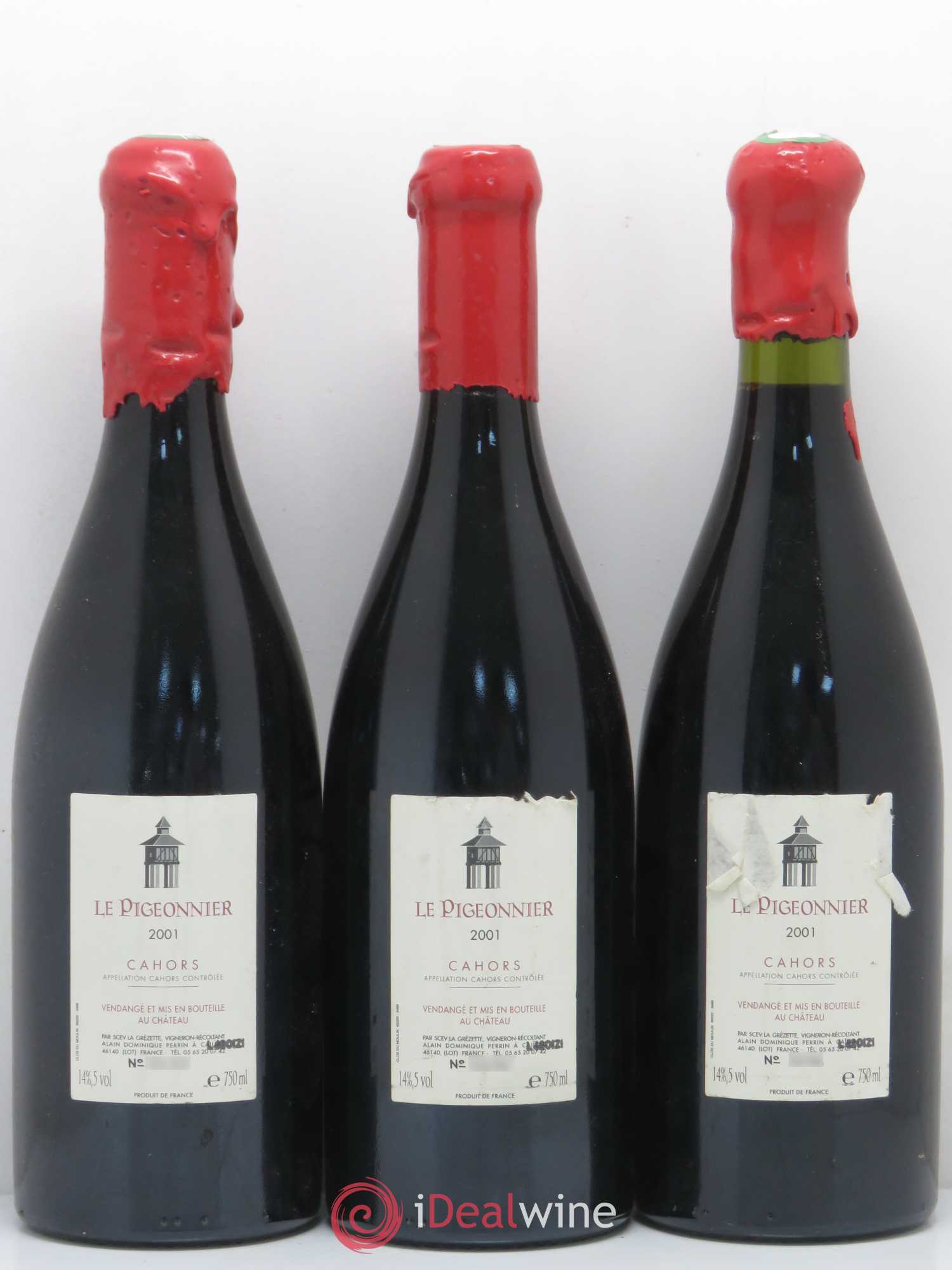 Cahors Château Lagrezette Le Pigeonnier Alain Dominique Perrin 2001 - Lot de 3 bouteilles - 1