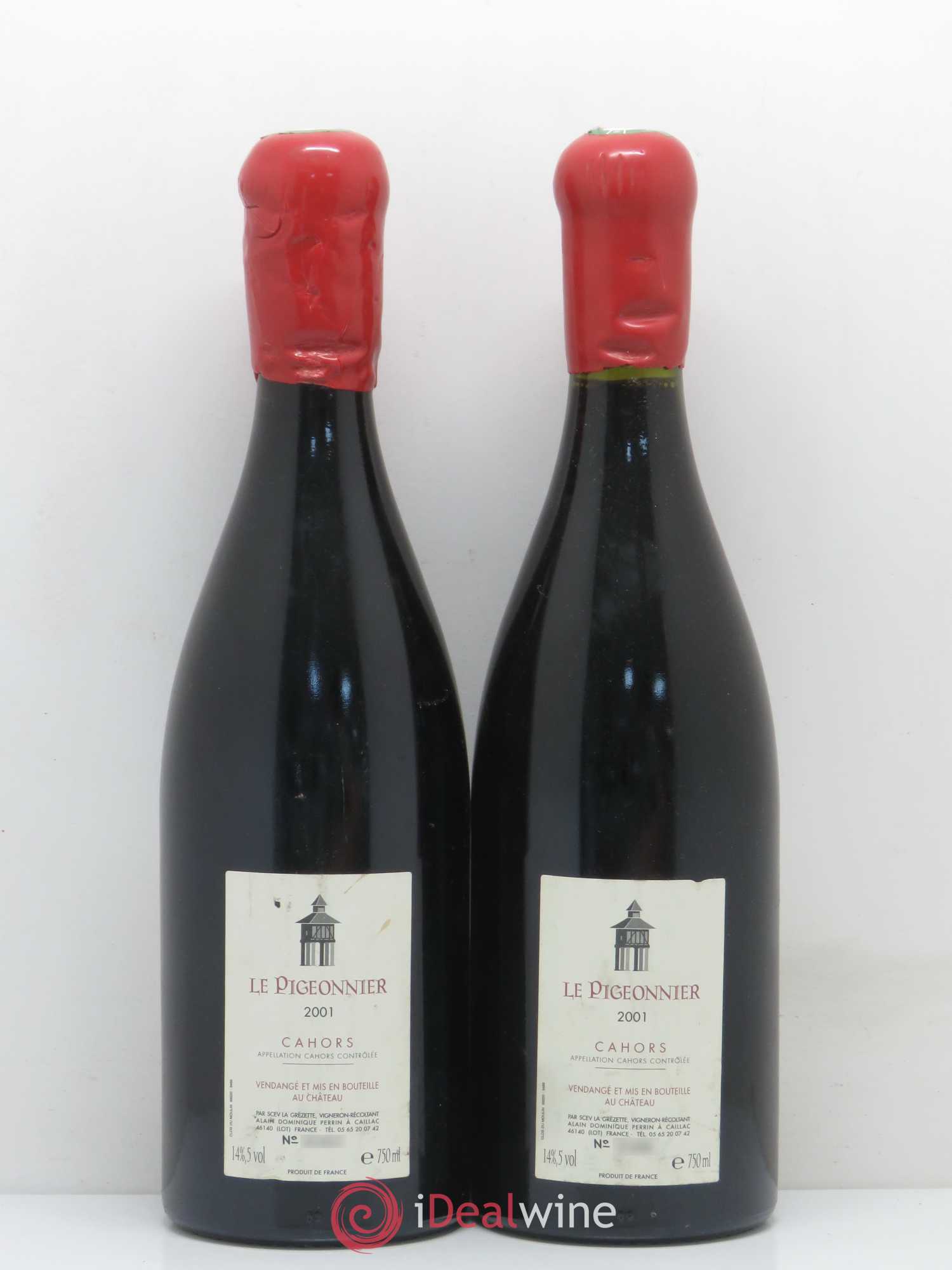 Cahors Château Lagrezette Le Pigeonnier Alain Dominique Perrin 2001 - Lot de 2 bouteilles - 1