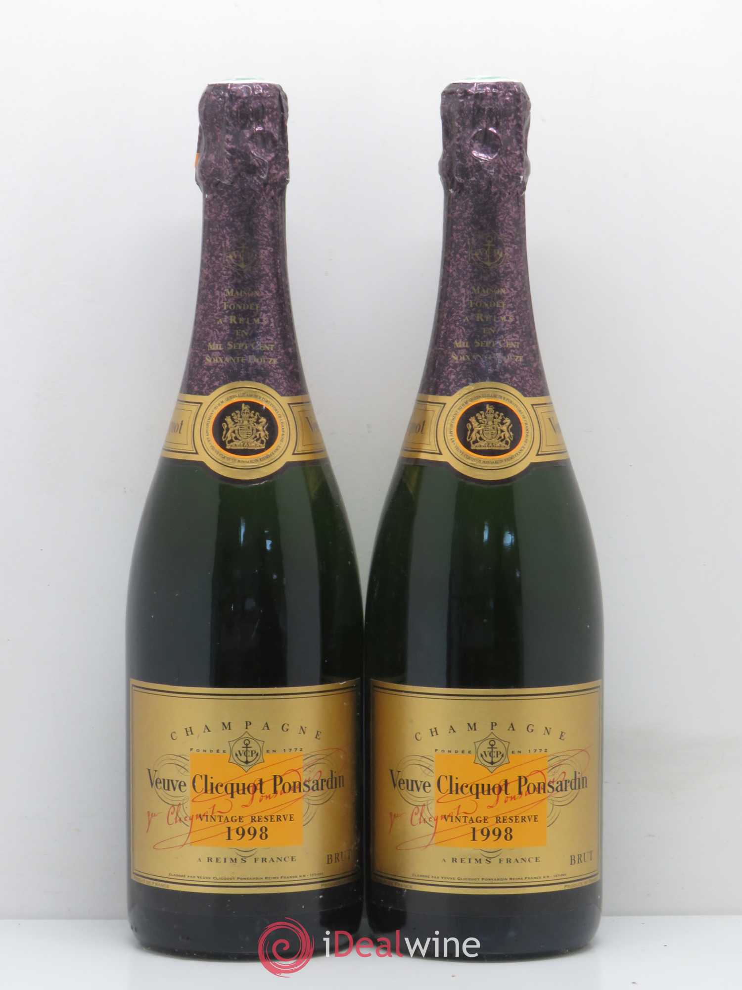 Vintage Veuve Clicquot 1998 - Lot de 2 bouteilles - 0