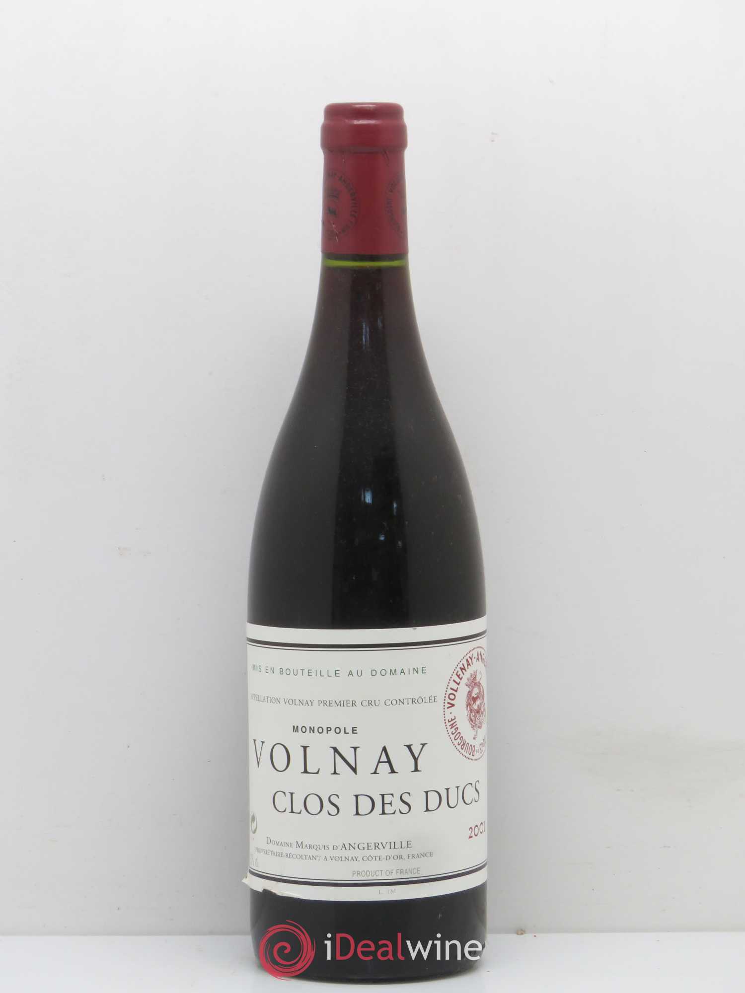 Volnay 1er Cru Clos des Ducs Marquis d'Angerville (Domaine) 2001 - Lot de 1 bouteille - 0