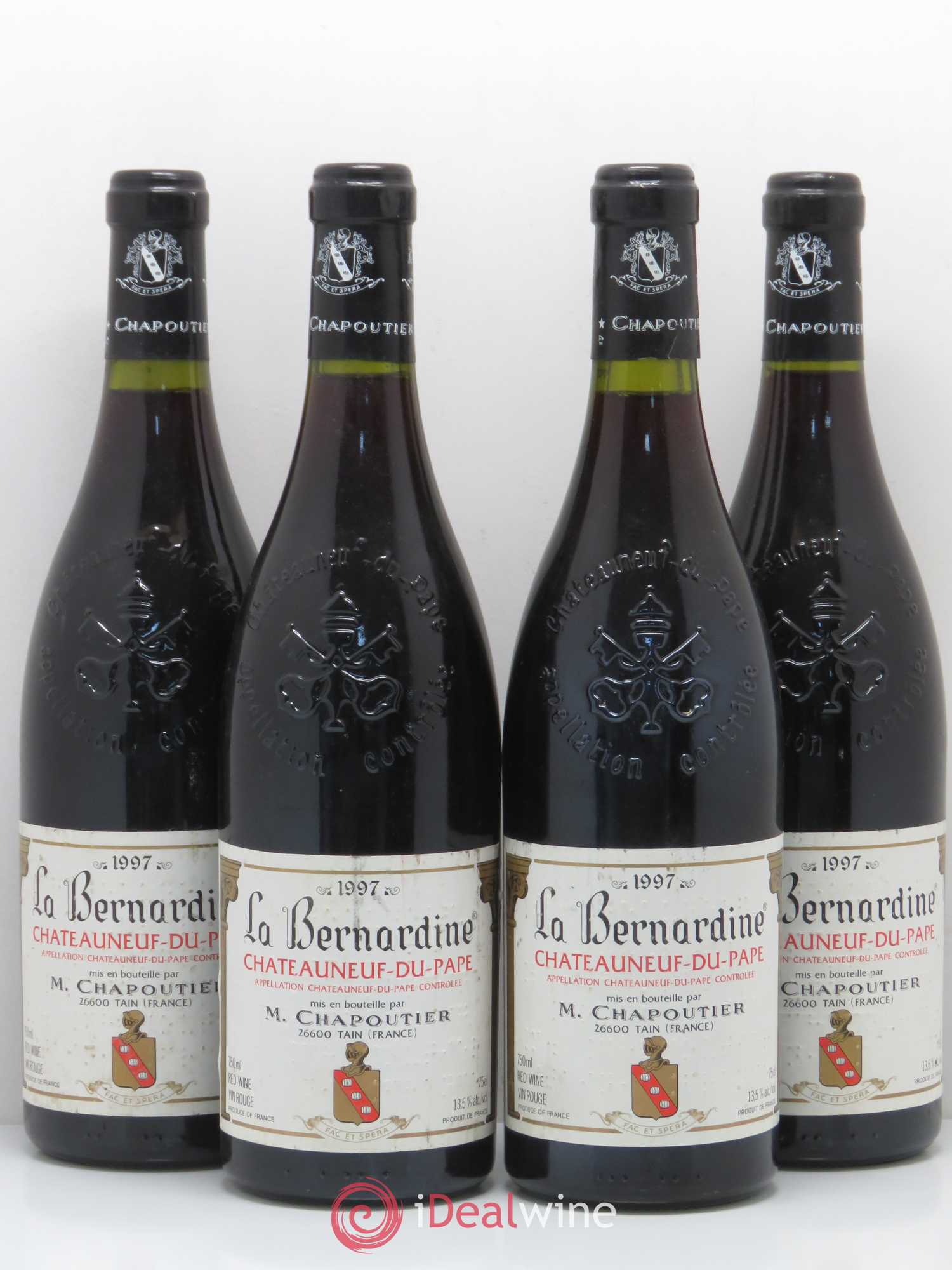 Châteauneuf-du-Pape La Bernardine Chapoutier 1997 - Lot de 4 bouteilles - 0
