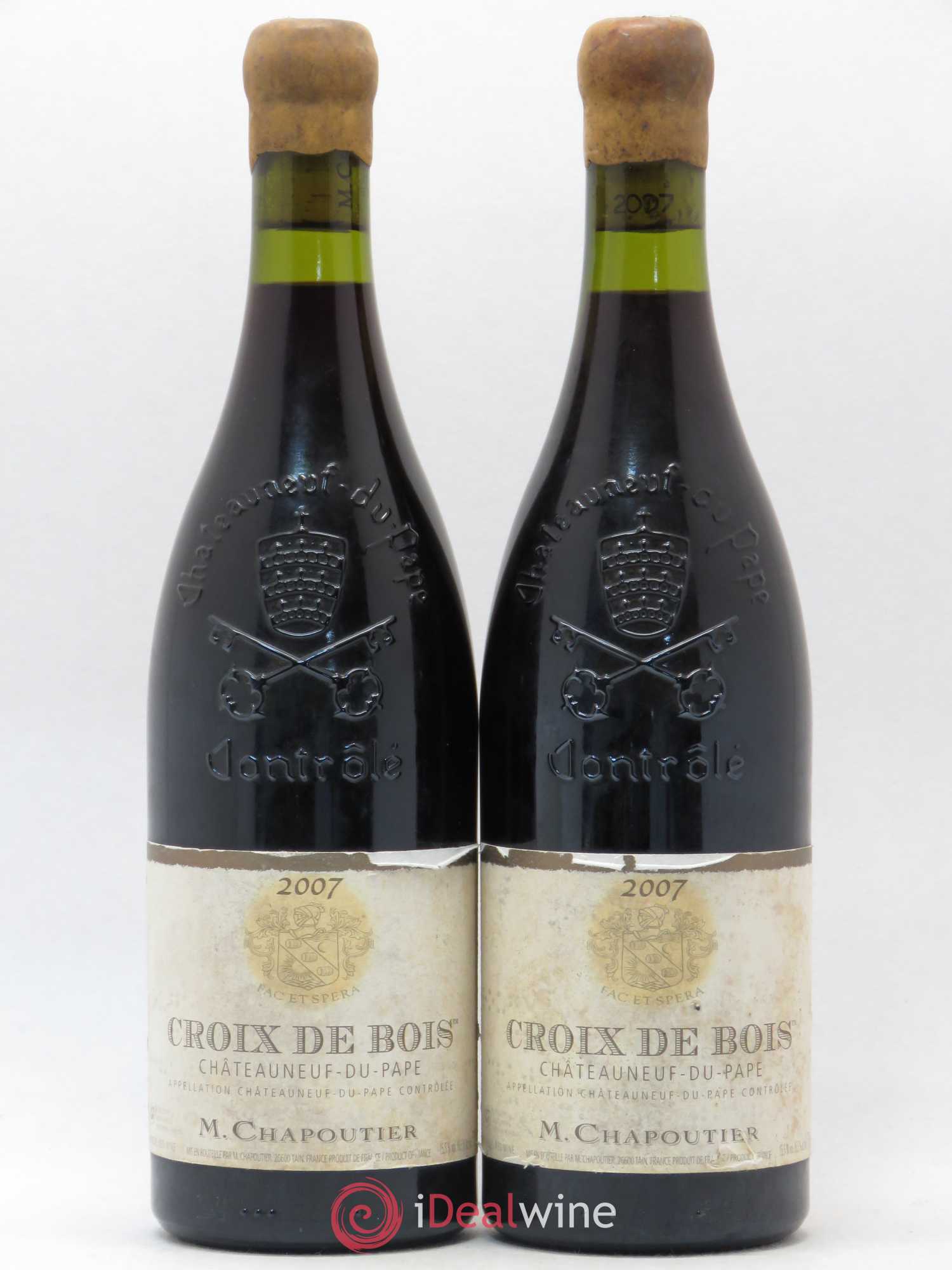 Châteauneuf-du-Pape Croix de Bois Chapoutier 2007 - Lot de 2 bouteilles - 0
