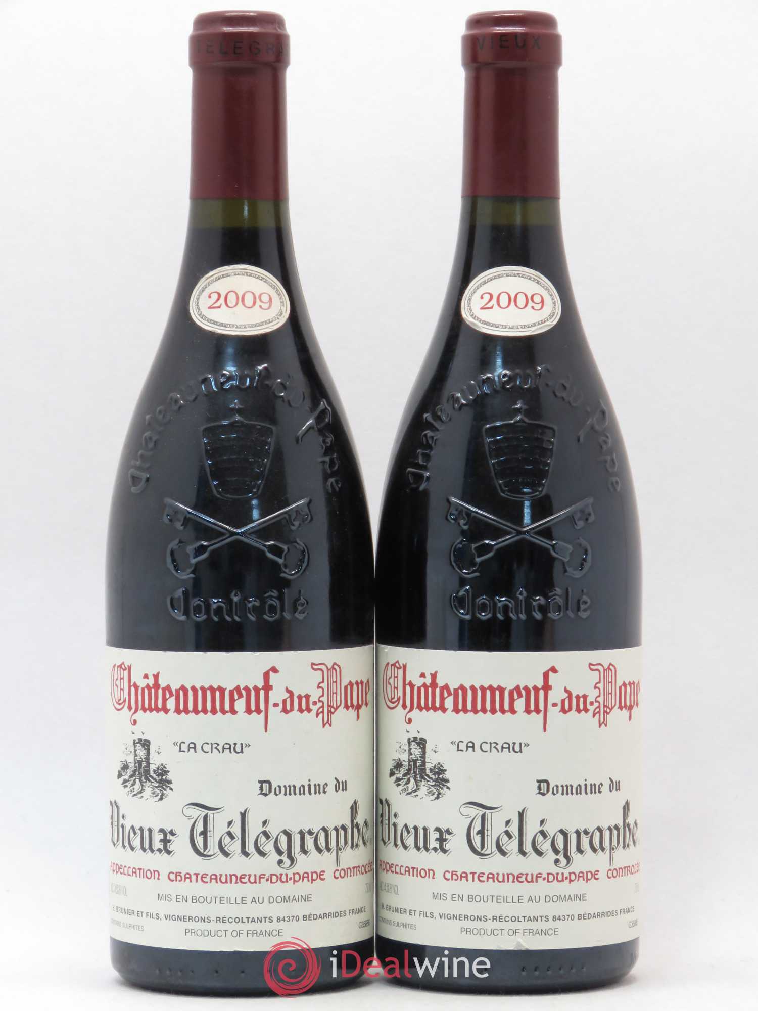 Châteauneuf-du-Pape Vieux Télégraphe (Domaine du) Vignobles Brunier 2009 - Lot de 2 bouteilles - 0