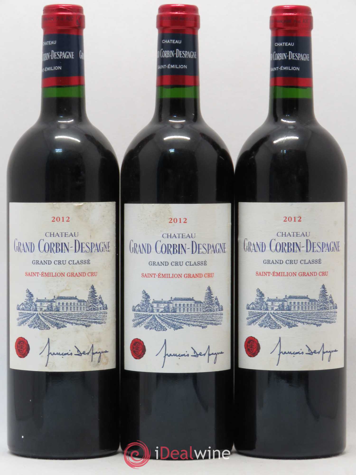 Château Grand Corbin Despagne Grand Cru Classé 2012 - Lot de 3 bouteilles - 0
