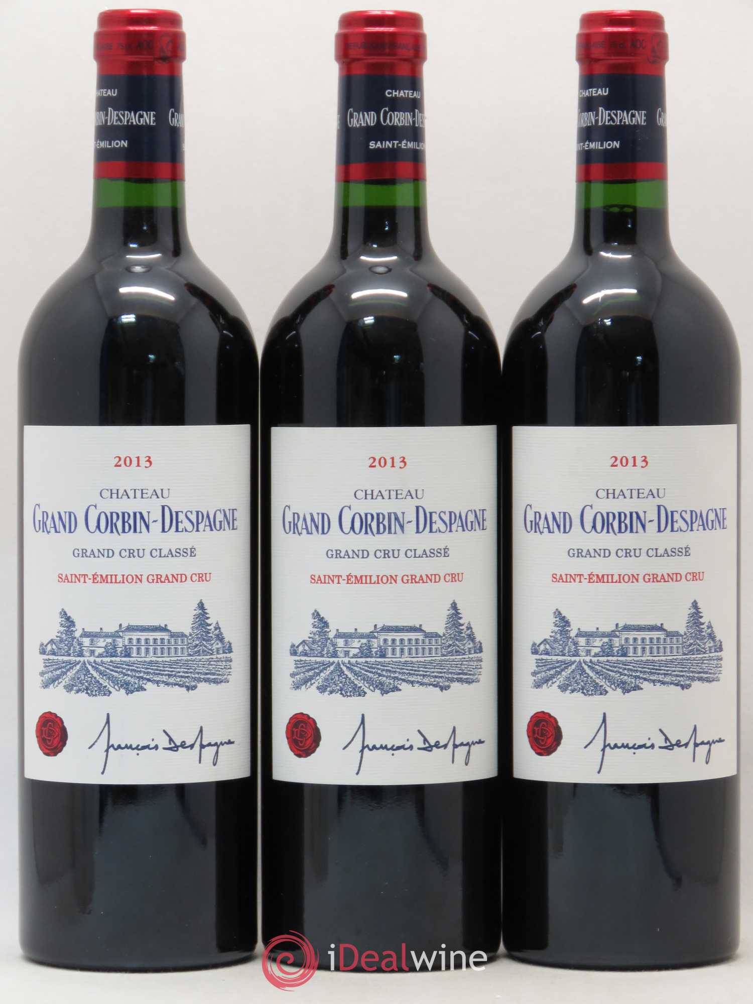 Château Grand Corbin Despagne Grand Cru Classé 2013 - Lot de 3 bouteilles - 0