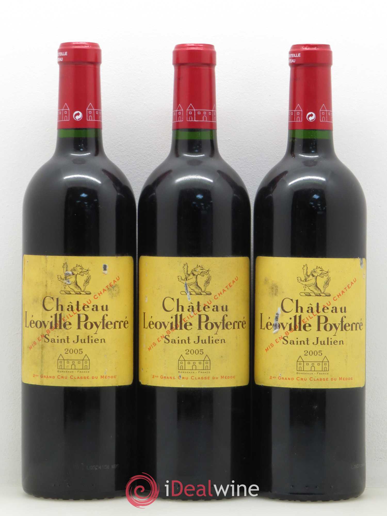 Château Léoville Poyferré 2ème Grand Cru Classé 2005 - Lot de 3 bouteilles - 0