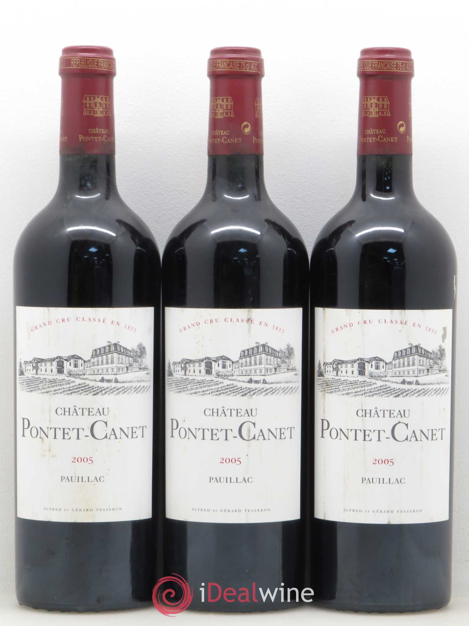 Château Pontet Canet 5ème Grand Cru Classé 2005 - Lot de 3 bouteilles - 0