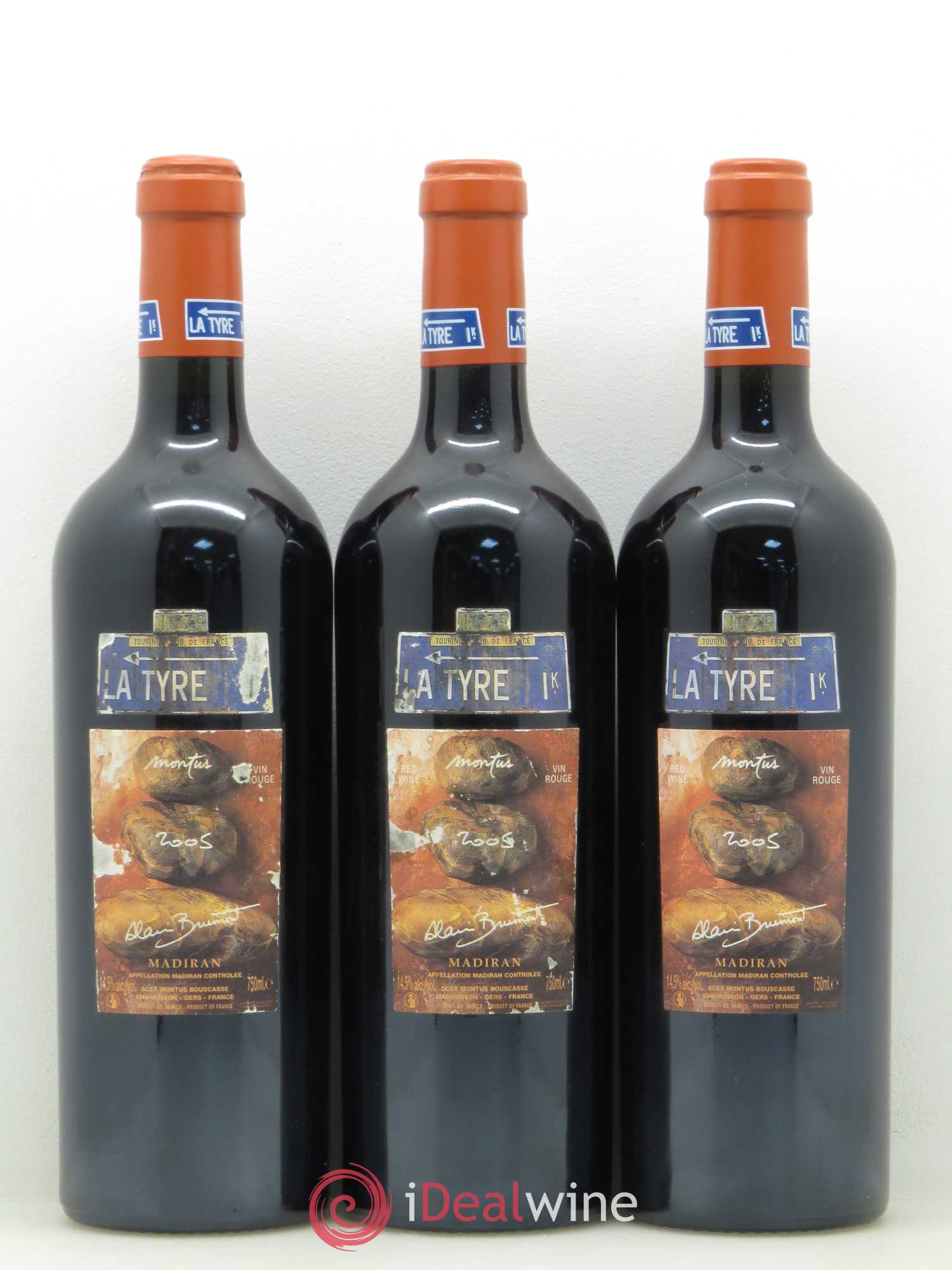 Madiran Château Montus-La Tyre Alain Brumont 2005 - Lot de 3 bouteilles - 0