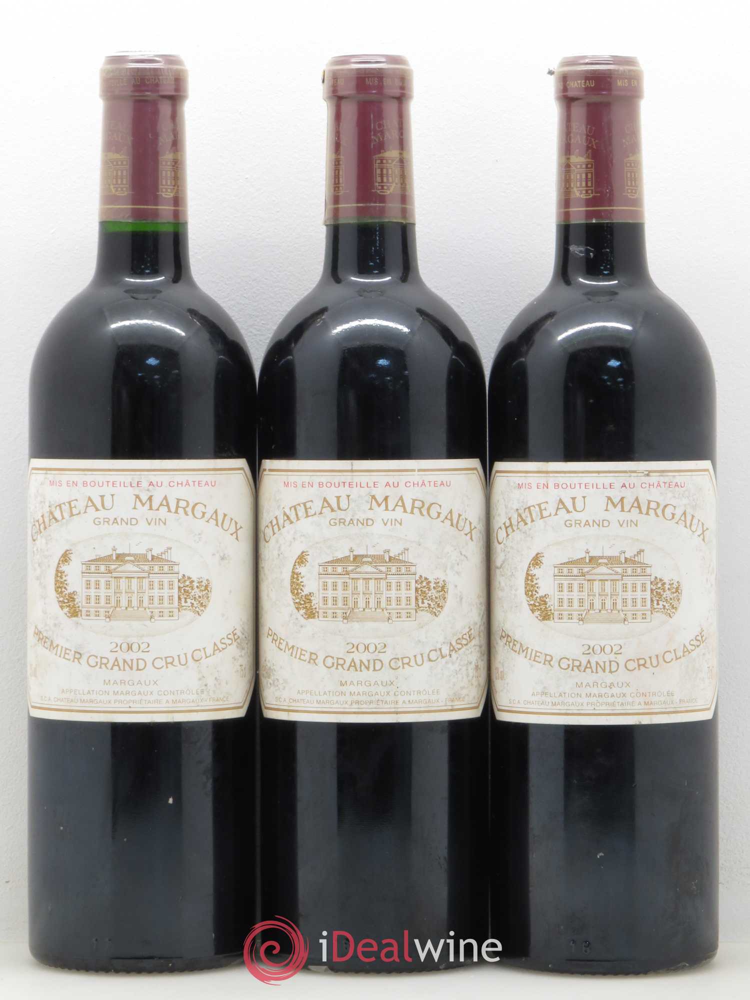 Château Margaux 1er Grand Cru Classé 2002 - Lot de 3 bouteilles - 0