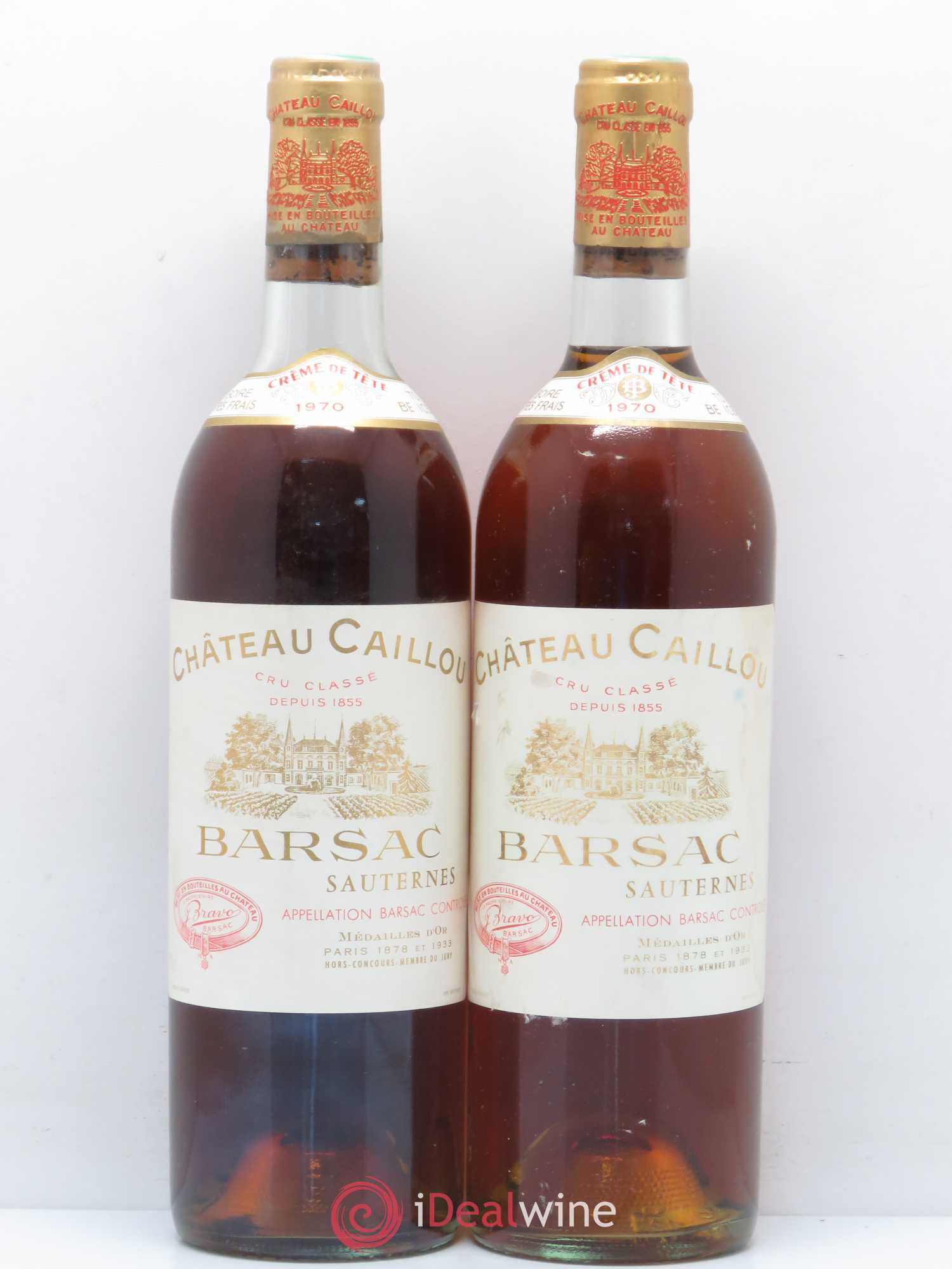 Château Caillou - Crème de Tête 2ème Grand Cru Classé 1970 - Lotto di 2 bottiglie - 0