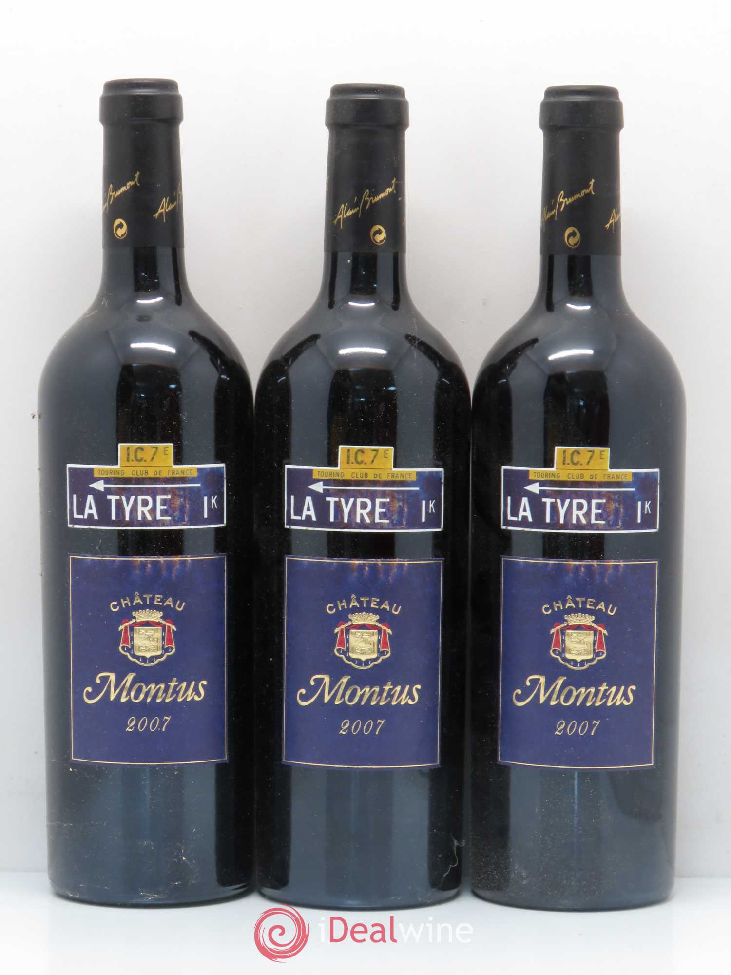 Madiran Château Montus-La Tyre Alain Brumont 2007 - Lot de 3 bouteilles - 0