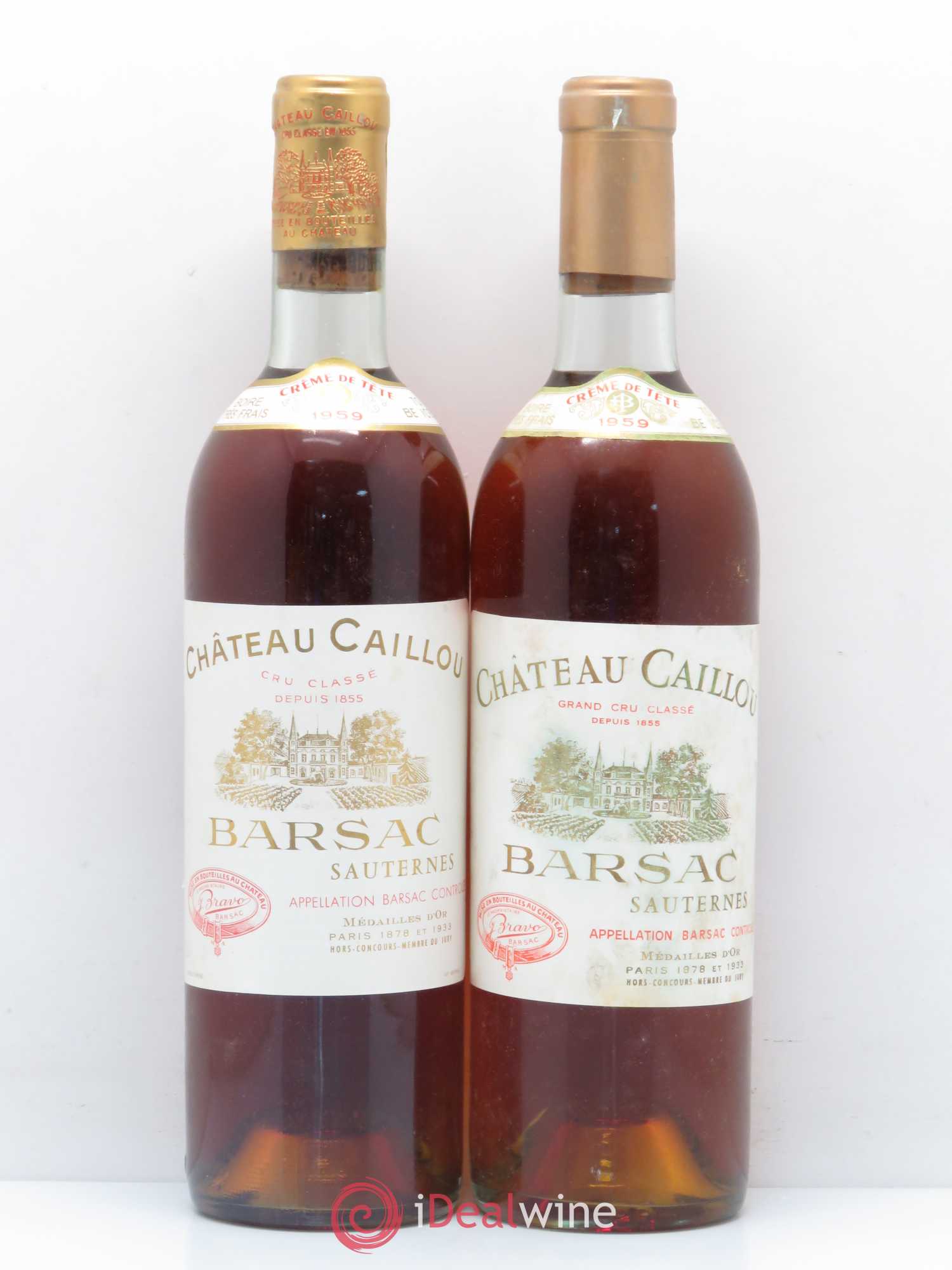 Château Caillou - Crème de Tête 2ème Grand Cru Classé 1959 - Lotto di 2 bottiglie - 0