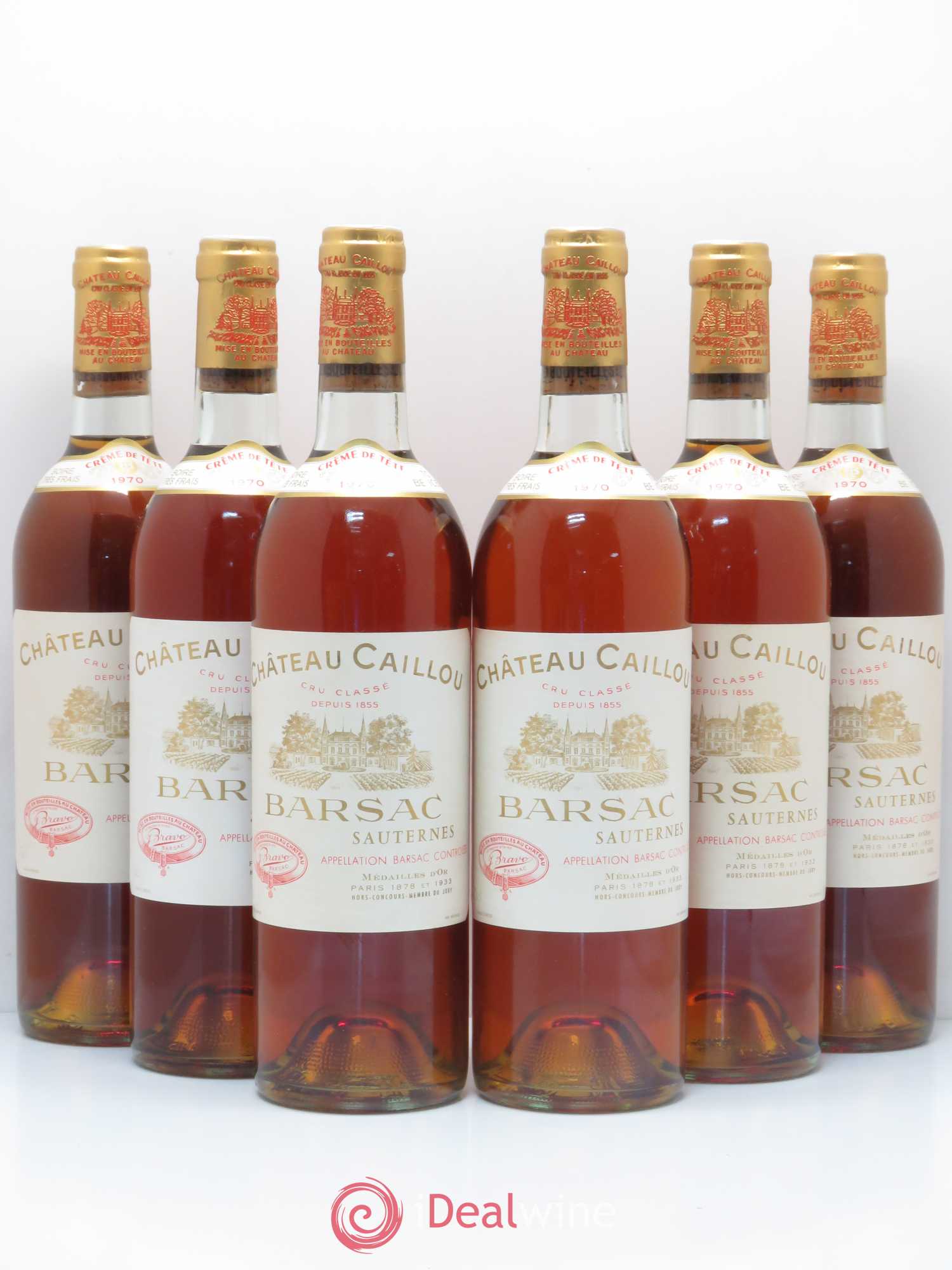 Château Caillou - Crème de Tête 2ème Grand Cru Classé 1970 - Lotto di 6 bottiglie - 0