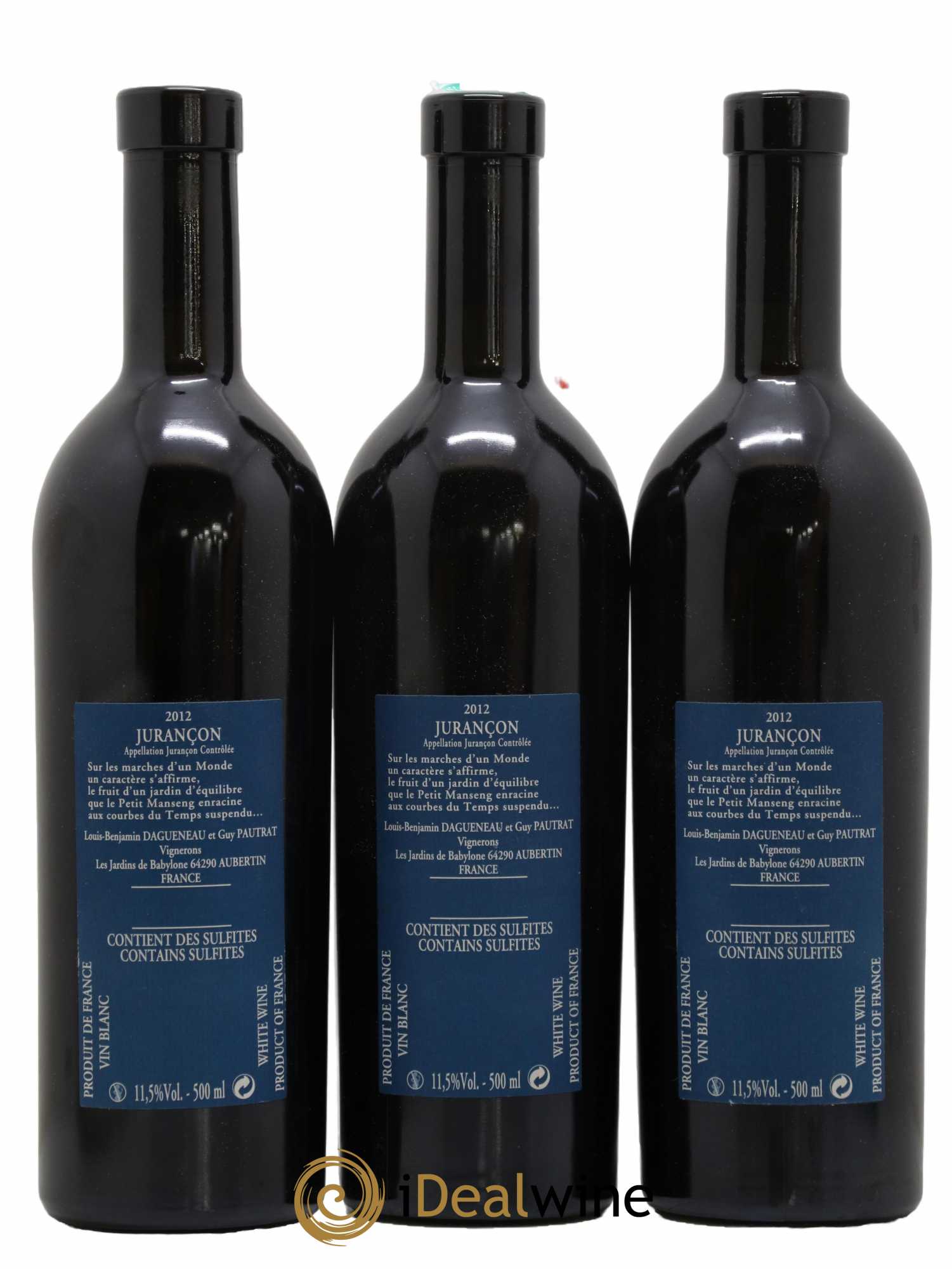 Vin de France (anciennement Jurançon) Jardins de Babylone Didier Dagueneau 50cl 2012 - Posten von 3 Flaschen - 1