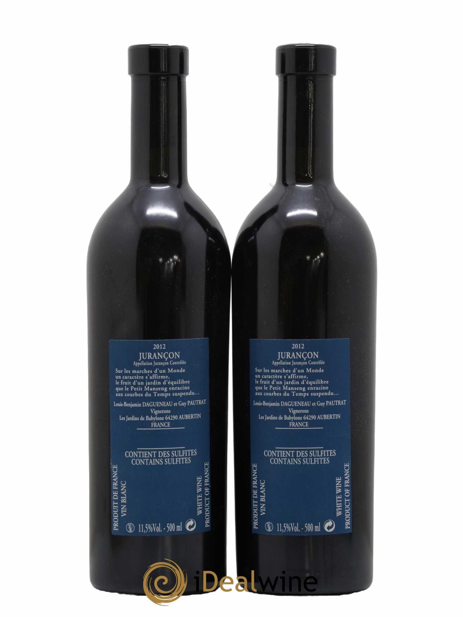 Vin de France (anciennement Jurançon) Jardins de Babylone Didier Dagueneau 50cl 2012 - Lotto di 2 bottiglie - 1