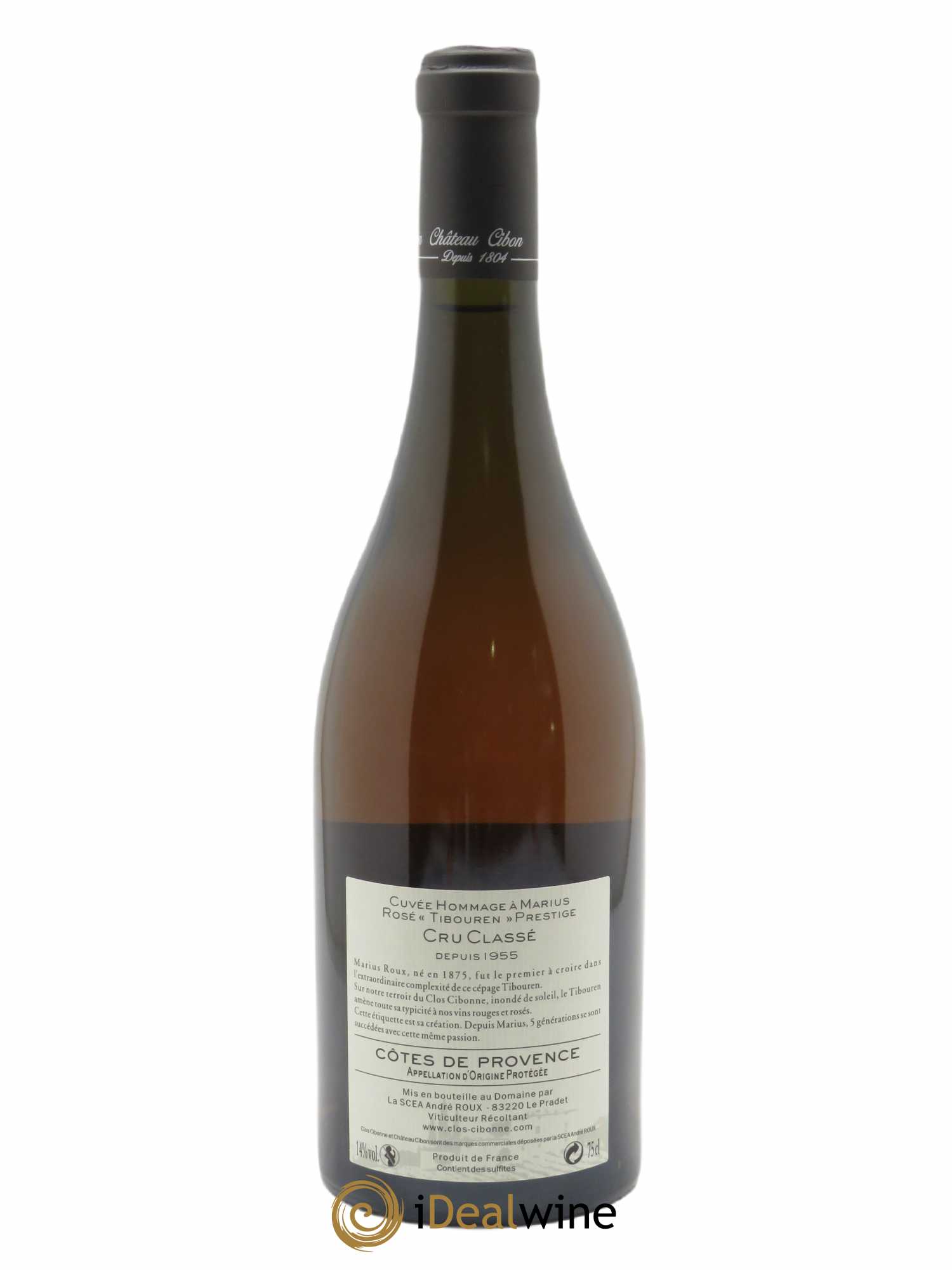 Côtes de Provence Cru Classé Clos Cibonne Cuvée Hommage à Marius 2018 - Lot de 1 bouteille - 1