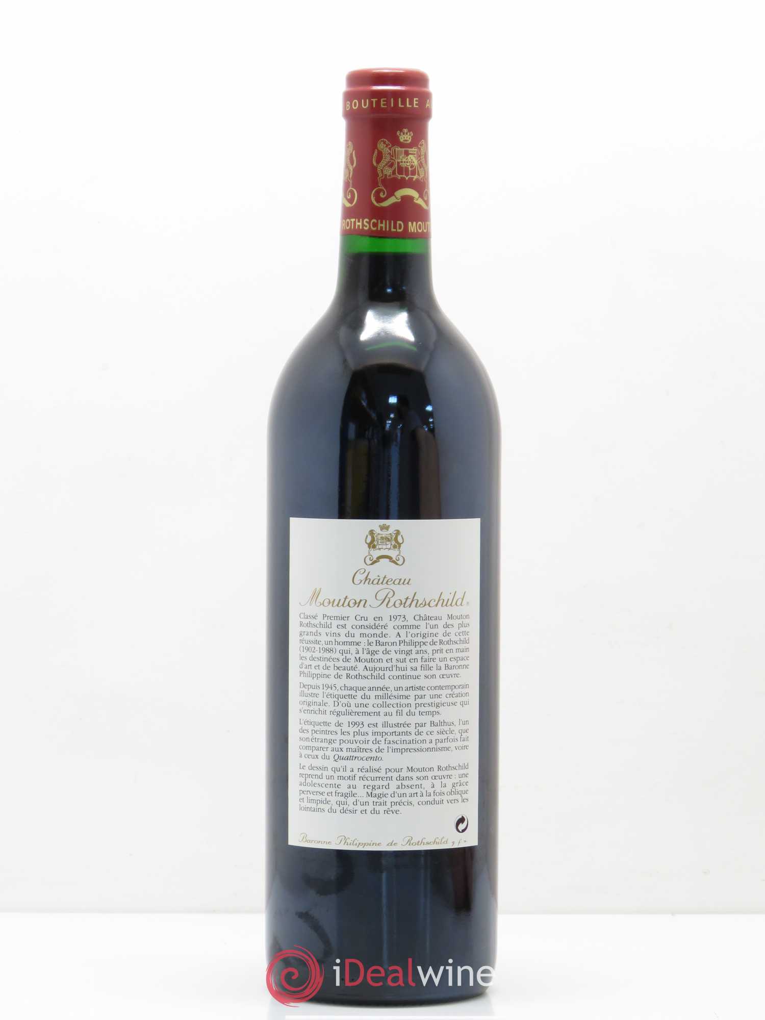 Château Mouton Rothschild 1er Grand Cru Classé 1993 - Lot de 1 bouteille - 1