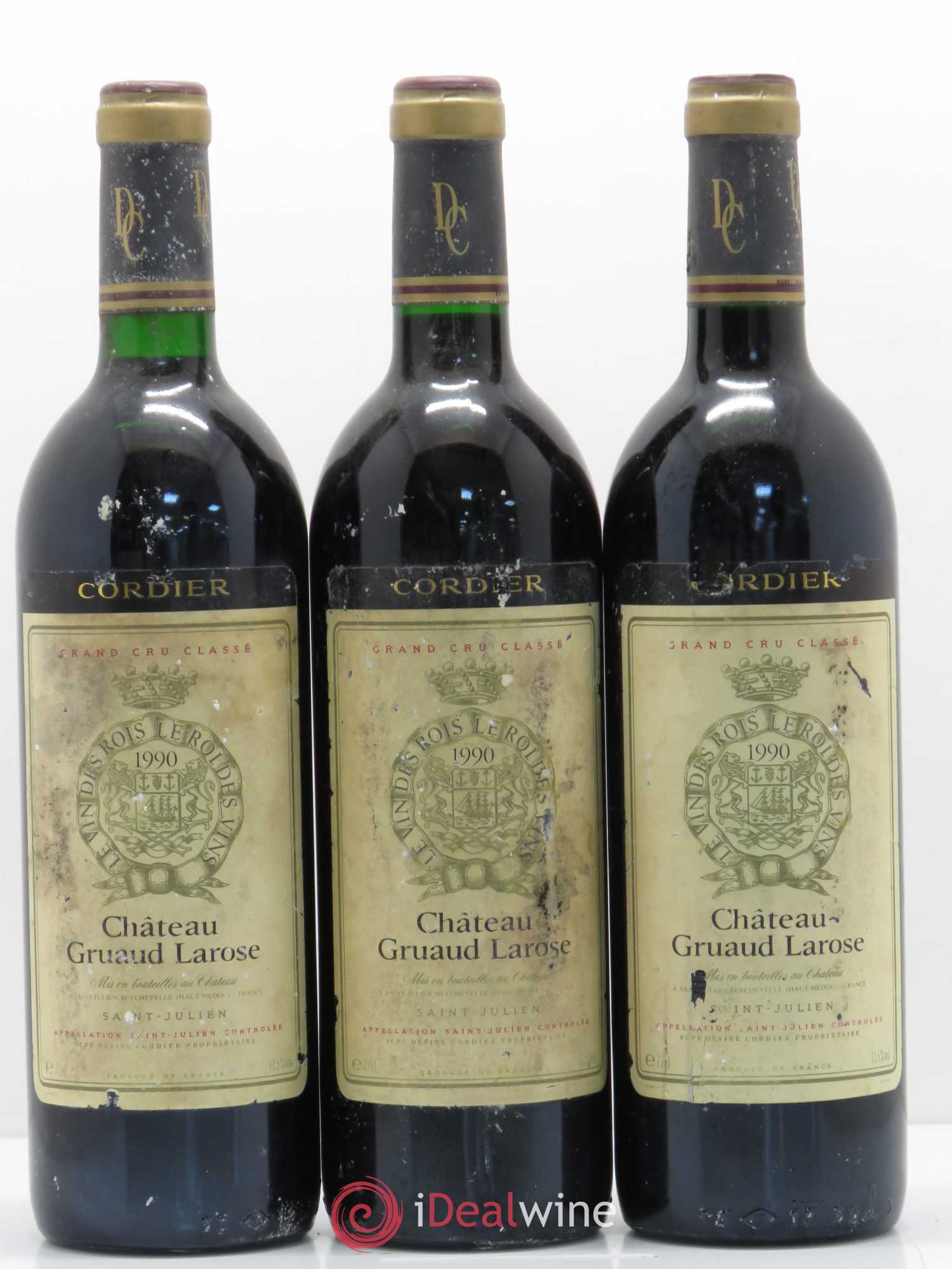 Château Gruaud Larose 2ème Grand Cru Classé 1990 - Lot de 3 bouteilles - 0