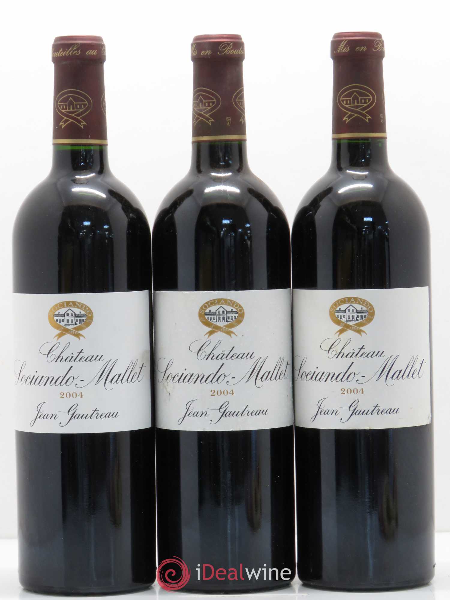 Château Sociando Mallet 2004 - Lot de 3 bouteilles - 0