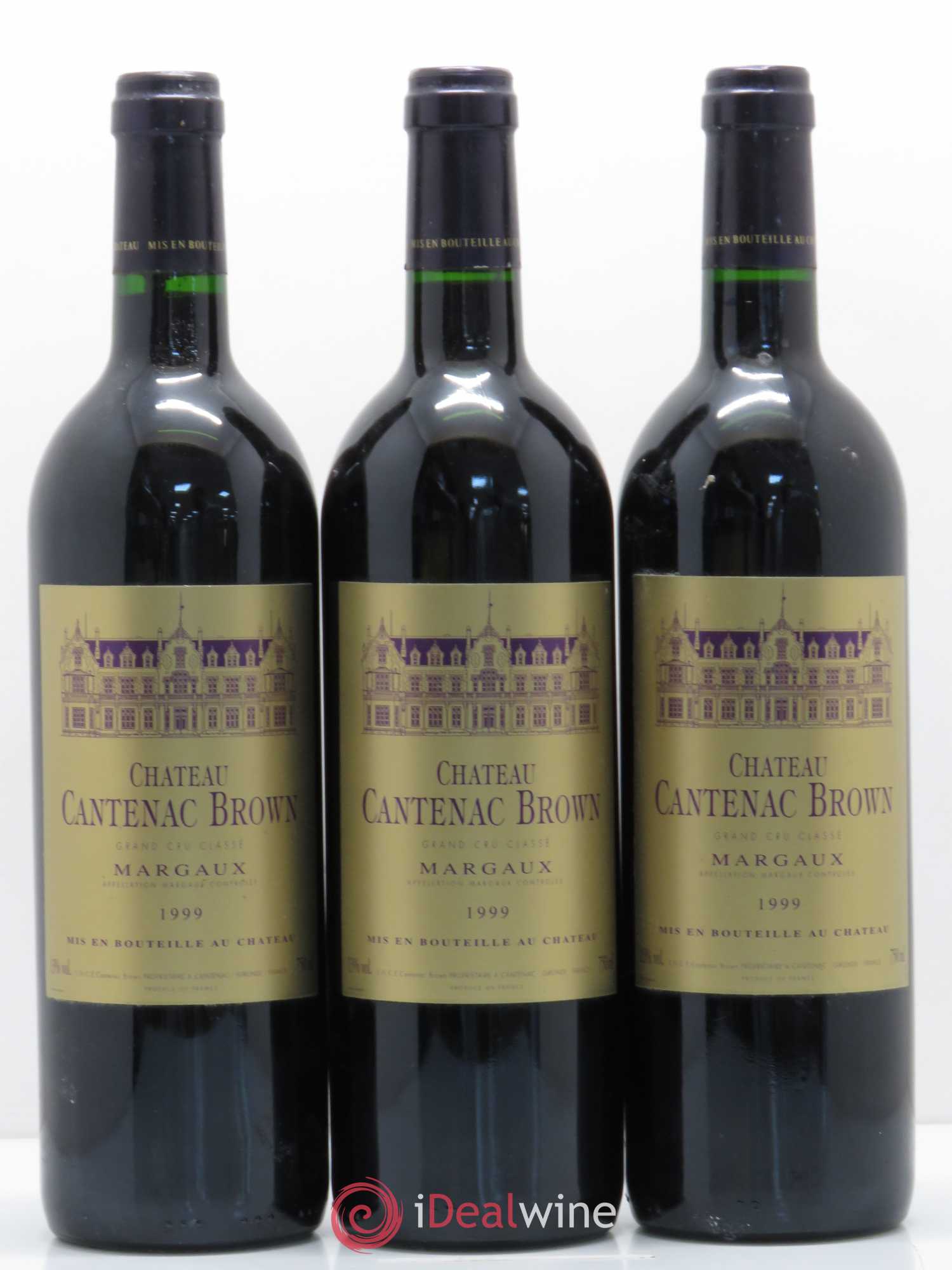 Château Cantenac Brown 3ème Grand Cru Classé 1999 - Lot de 3 bouteilles - 0