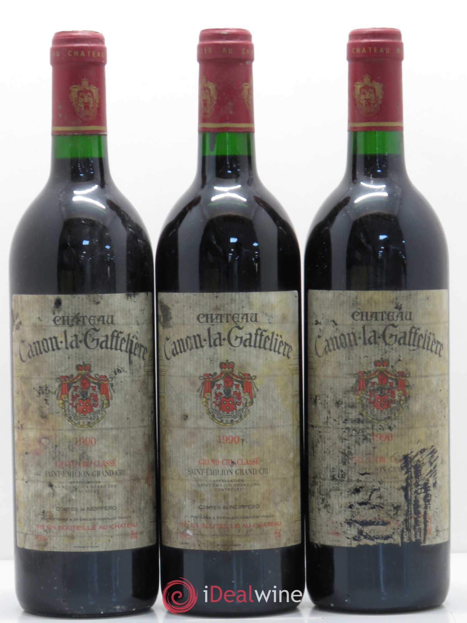 Château Canon la Gaffelière 1er Grand Cru Classé B 1990 - Lot de 3 bouteilles - 0