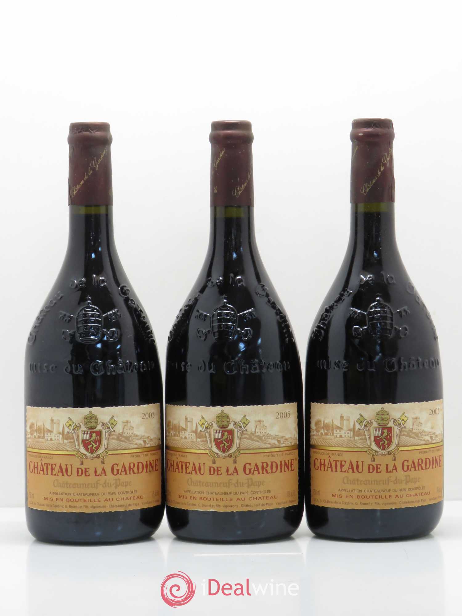 Châteauneuf-du-Pape Château de La Gardine Famille Brunel 2005 - Lot de 3 bouteilles - 0