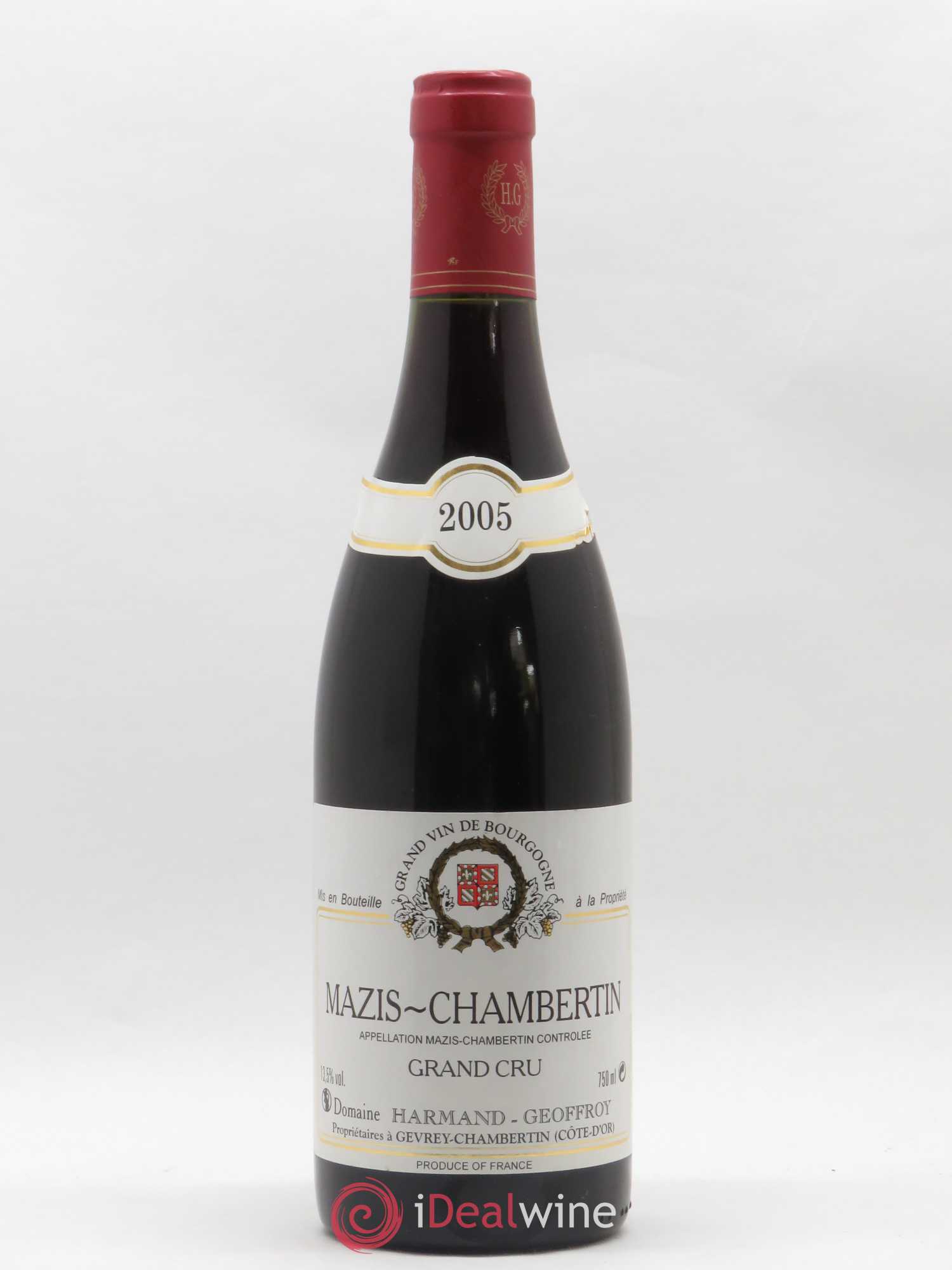Mazis-Chambertin Grand Cru Harmand-Geoffroy (Domaine) 2005 - Lot de 1 bouteille - 0