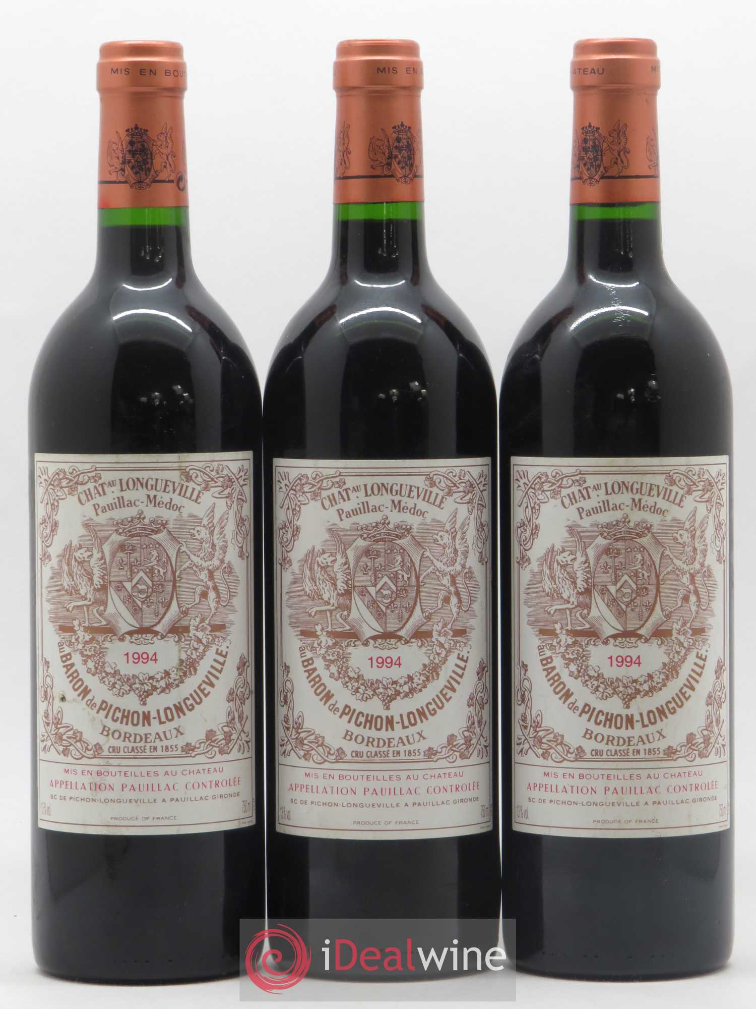 Pichon Longueville Baron 2ème Grand Cru Classé 1994 - Lot de 3 bouteilles - 0