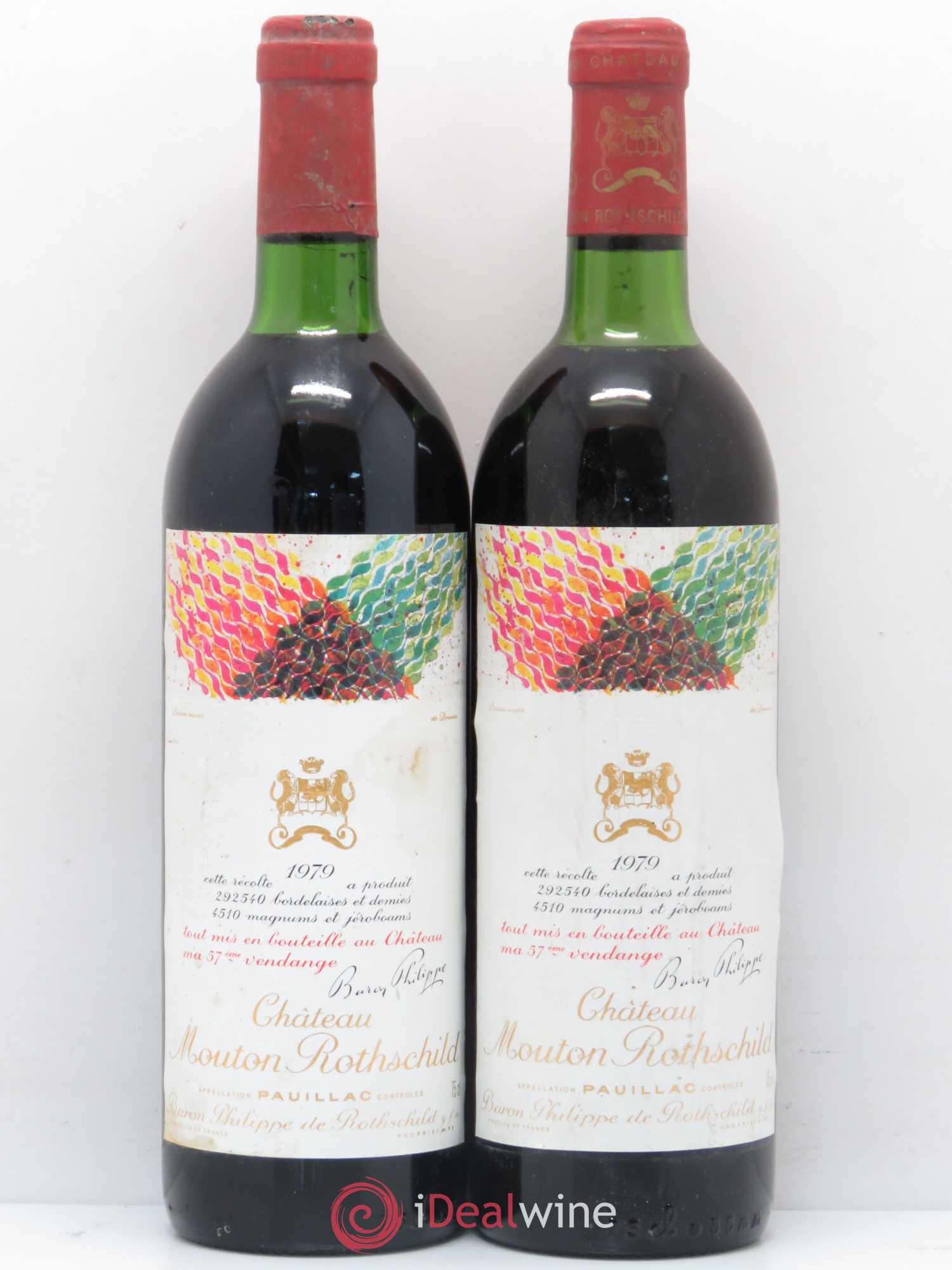 Château Mouton Rothschild 1er Grand Cru Classé 1979 - Lot de 2 bouteilles - 0