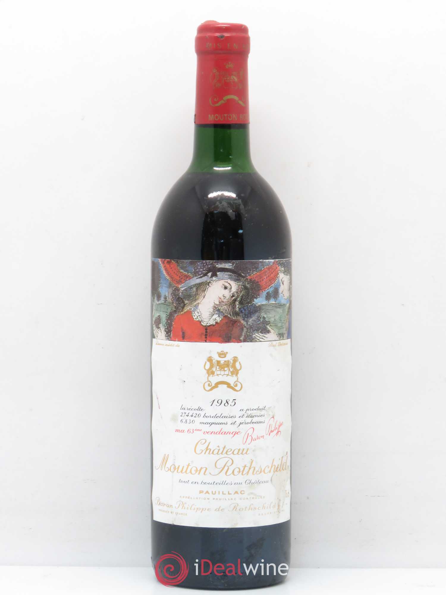 Château Mouton Rothschild 1er Grand Cru Classé 1985 - Lot de 1 bouteille - 0