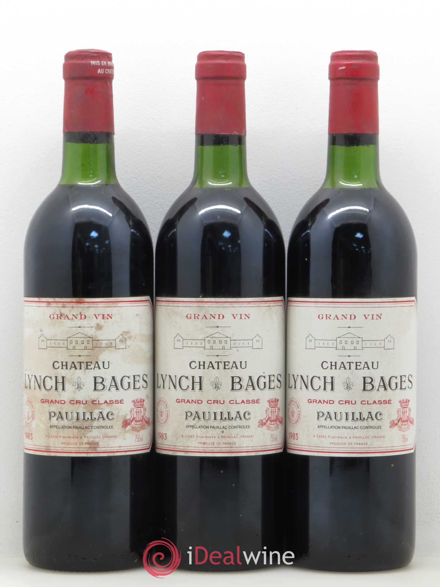 Château Lynch Bages 5ème Grand Cru Classé 1983 - Lot de 3 bouteilles - 0