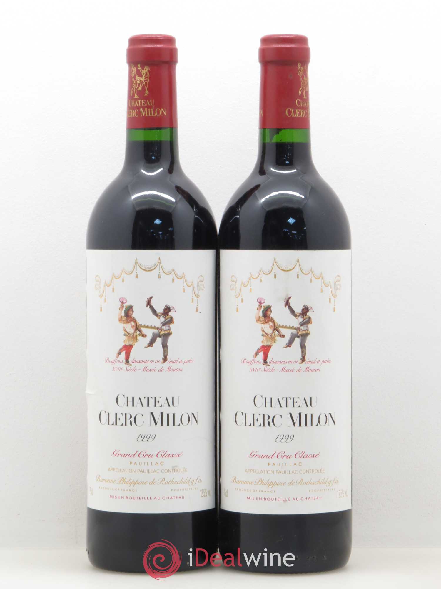 Château Clerc Milon 5ème Grand Cru Classé 1999 - Lot de 2 bouteilles - 0
