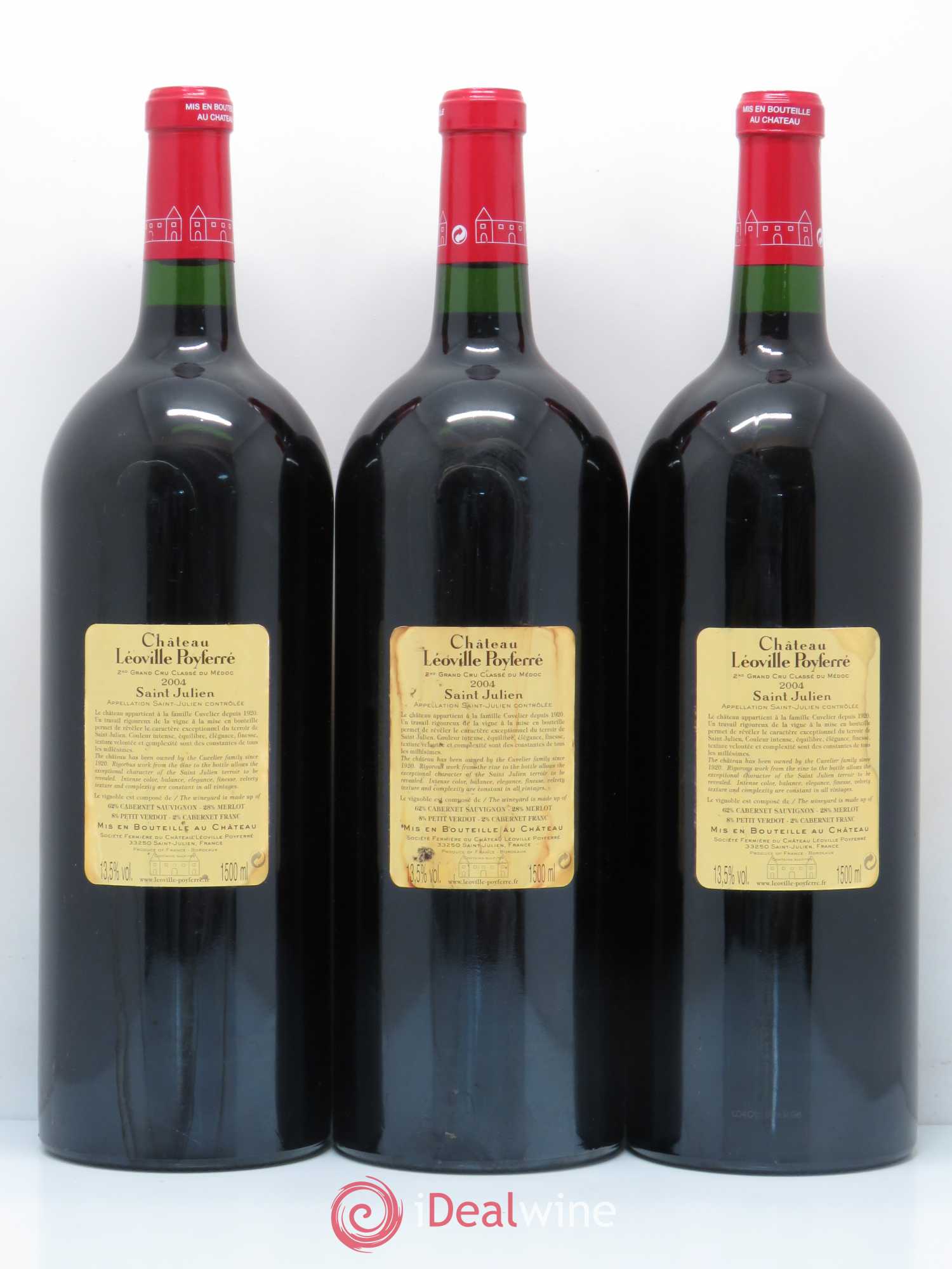 Château Léoville Poyferré 2ème Grand Cru Classé 2004 - Lot de 3 magnums - 1