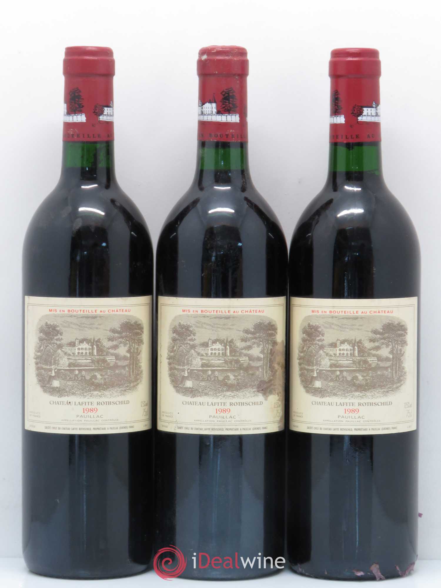 Château Lafite Rothschild 1er Grand Cru Classé 1989 - Lot de 3 bouteilles - 0